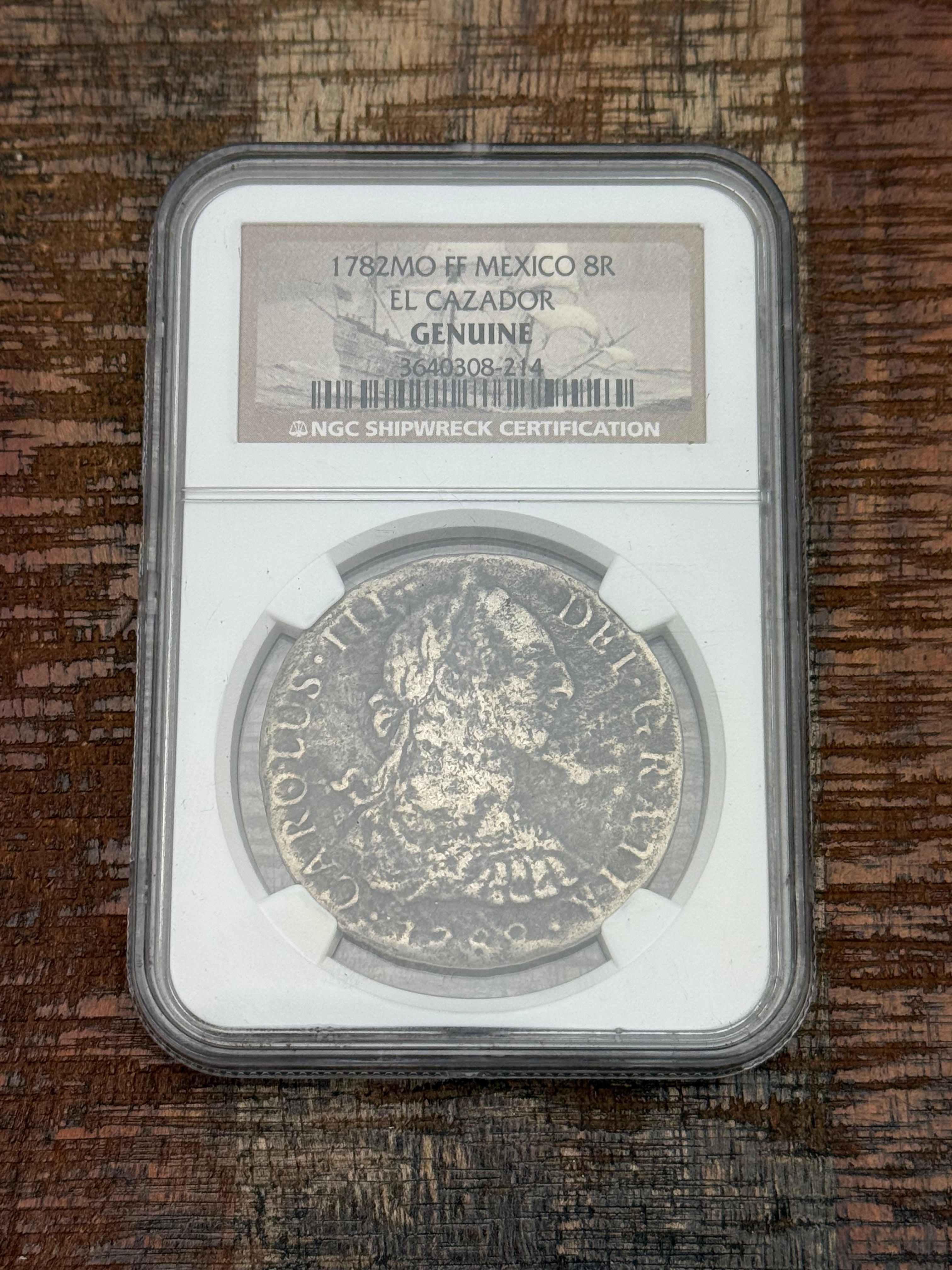 1782MO FF Mexico 8 Reales NGC Certified Genuine ~ Cazador Shipwreck