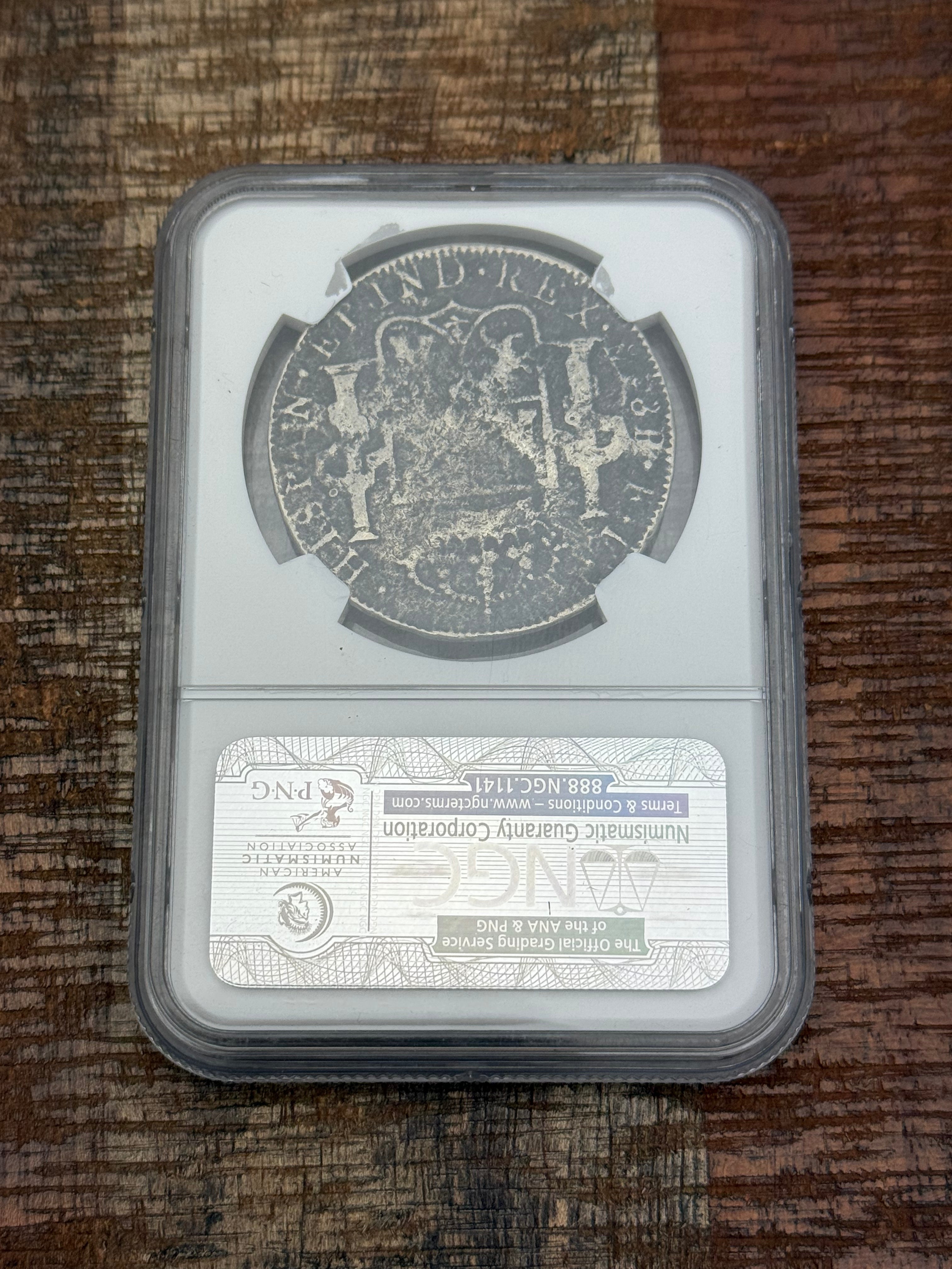 1783MO FF Mexico 8 Reales NGC Certified Genuine ~ Cazador Shipwreck