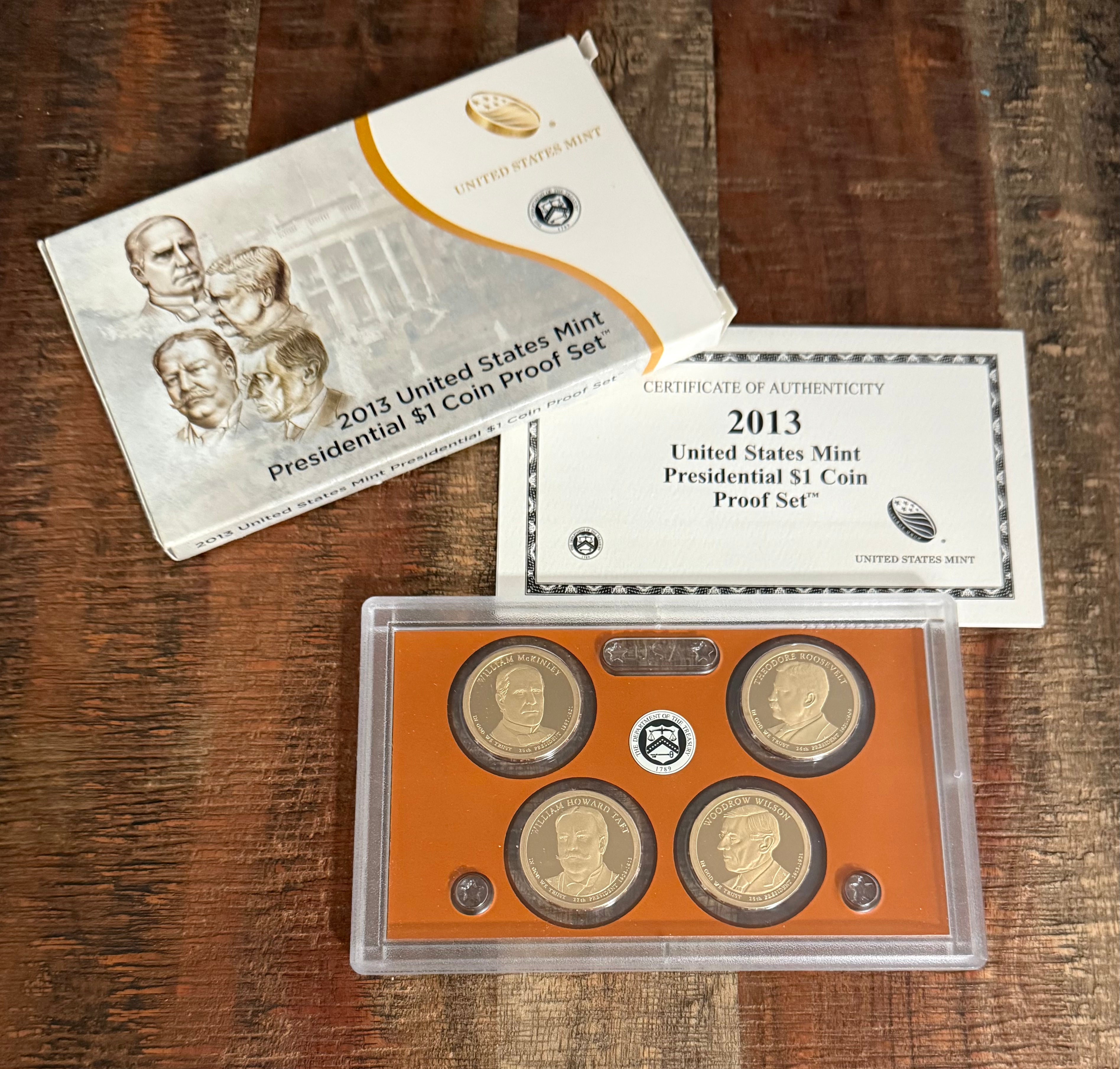 2013-S Presidential Dollar Proof Set in OGP with COA