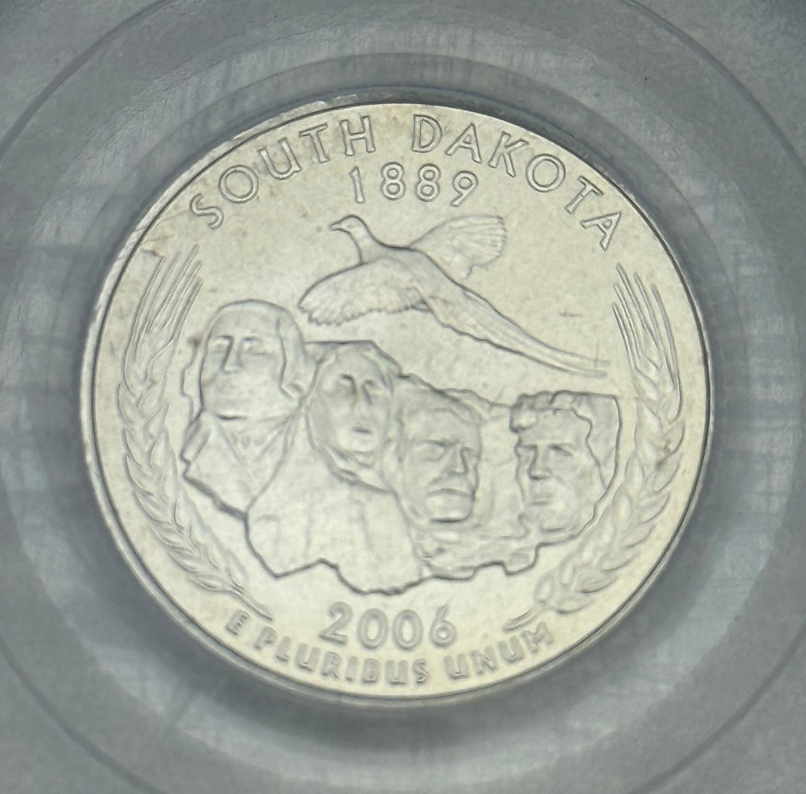 2006-D US 25c South Dakota State Quarter ~ PCGS MS68 ~ Satin Finish