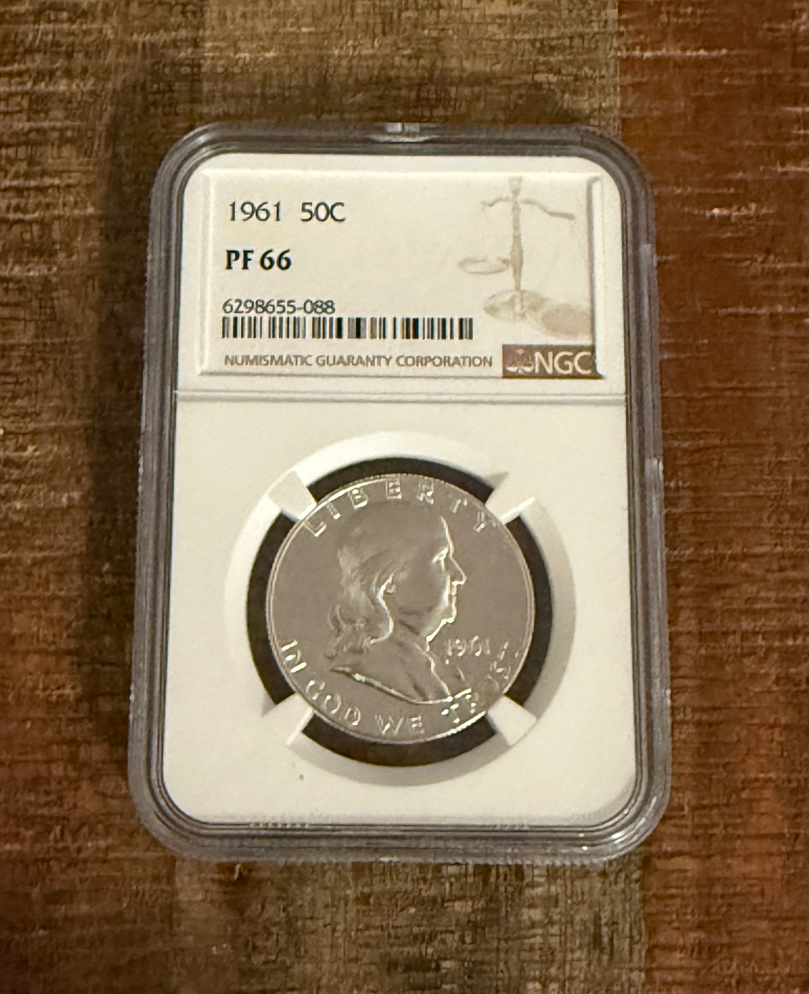 1961 50c Franklin Half Dollar NGC PF66