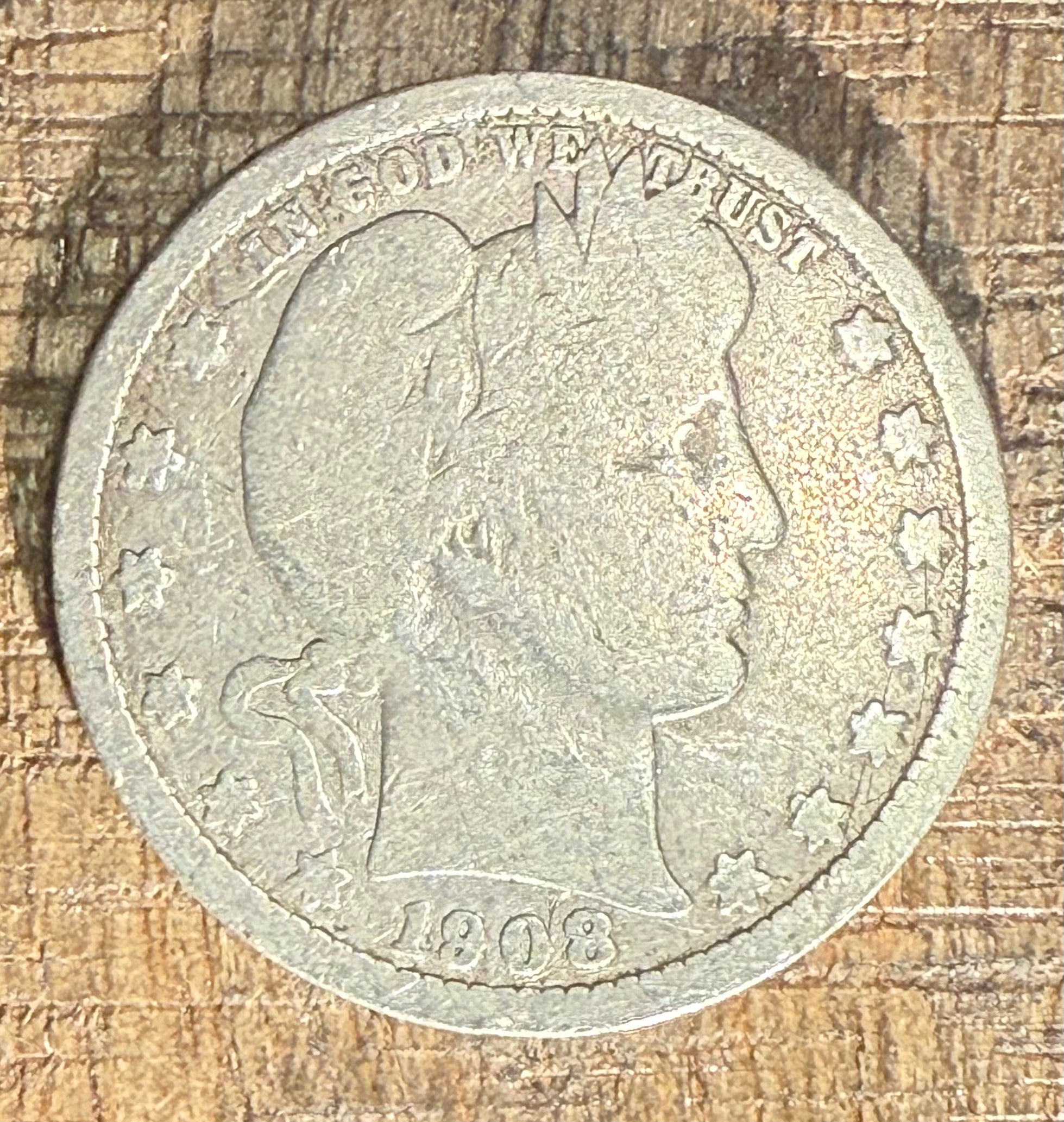 1908-D 25C US Barber Quarter