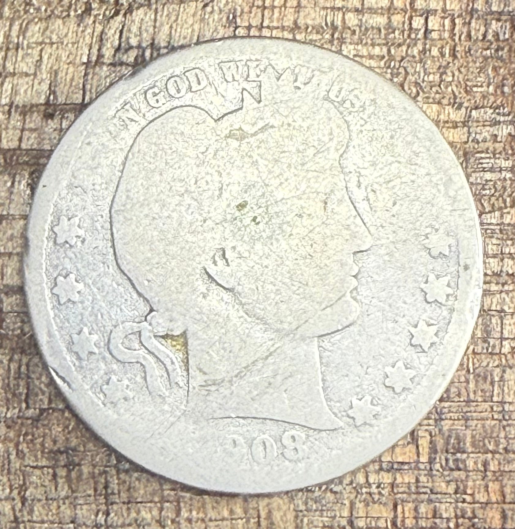 1908-D 25C US Barber Quarter