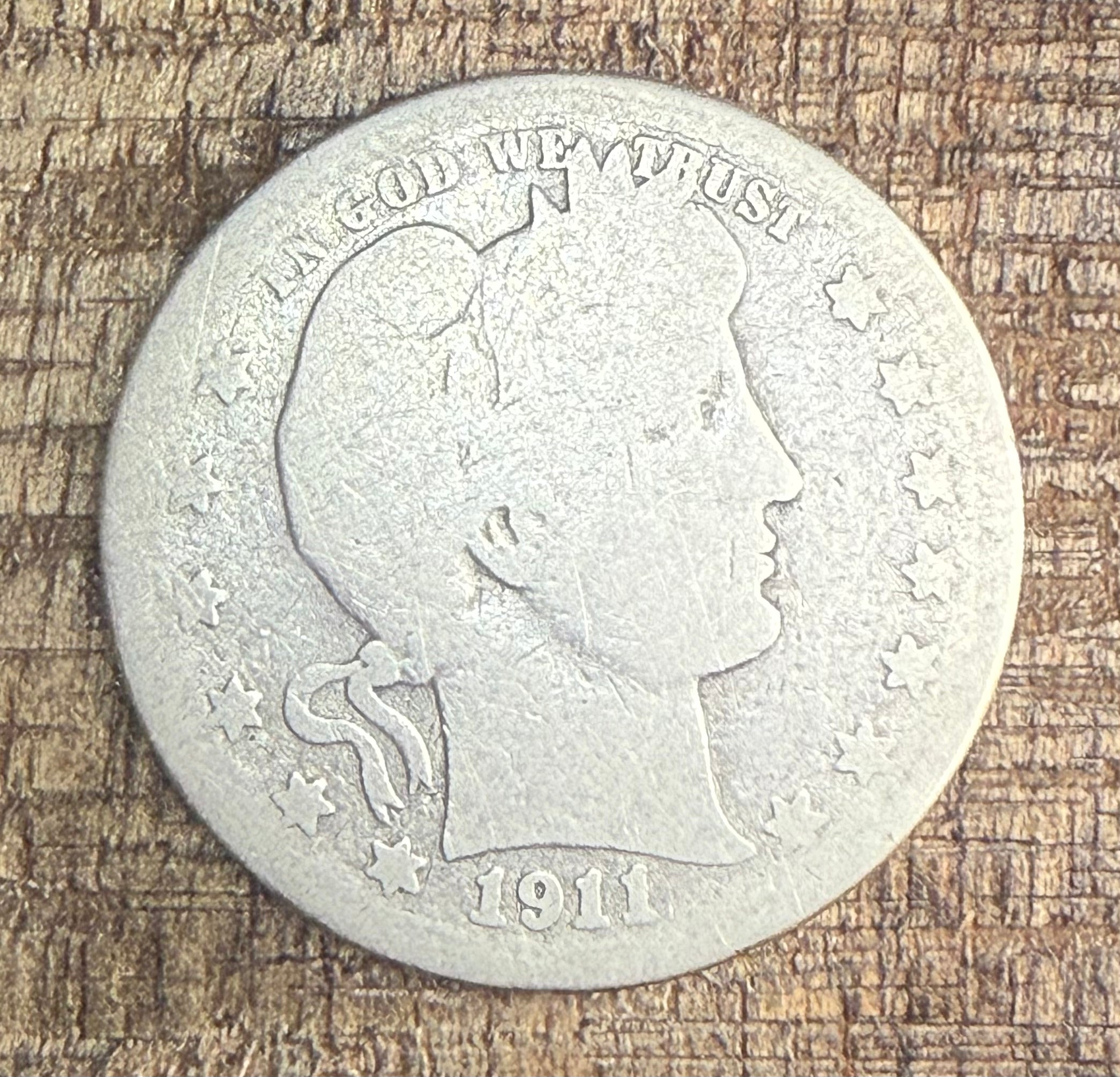 1911 25C US Barber Quarter