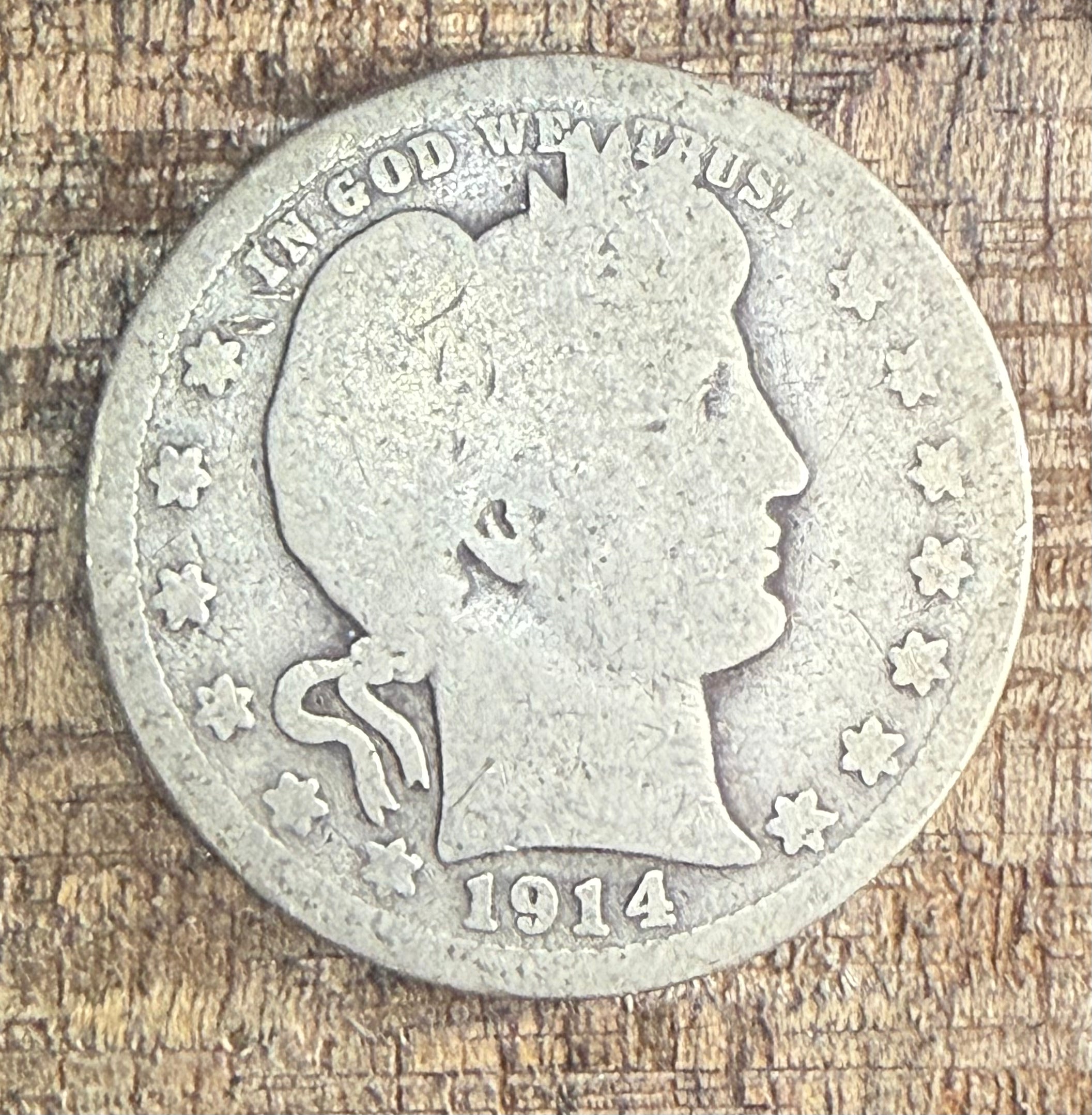 1914 25C US Barber Quarter