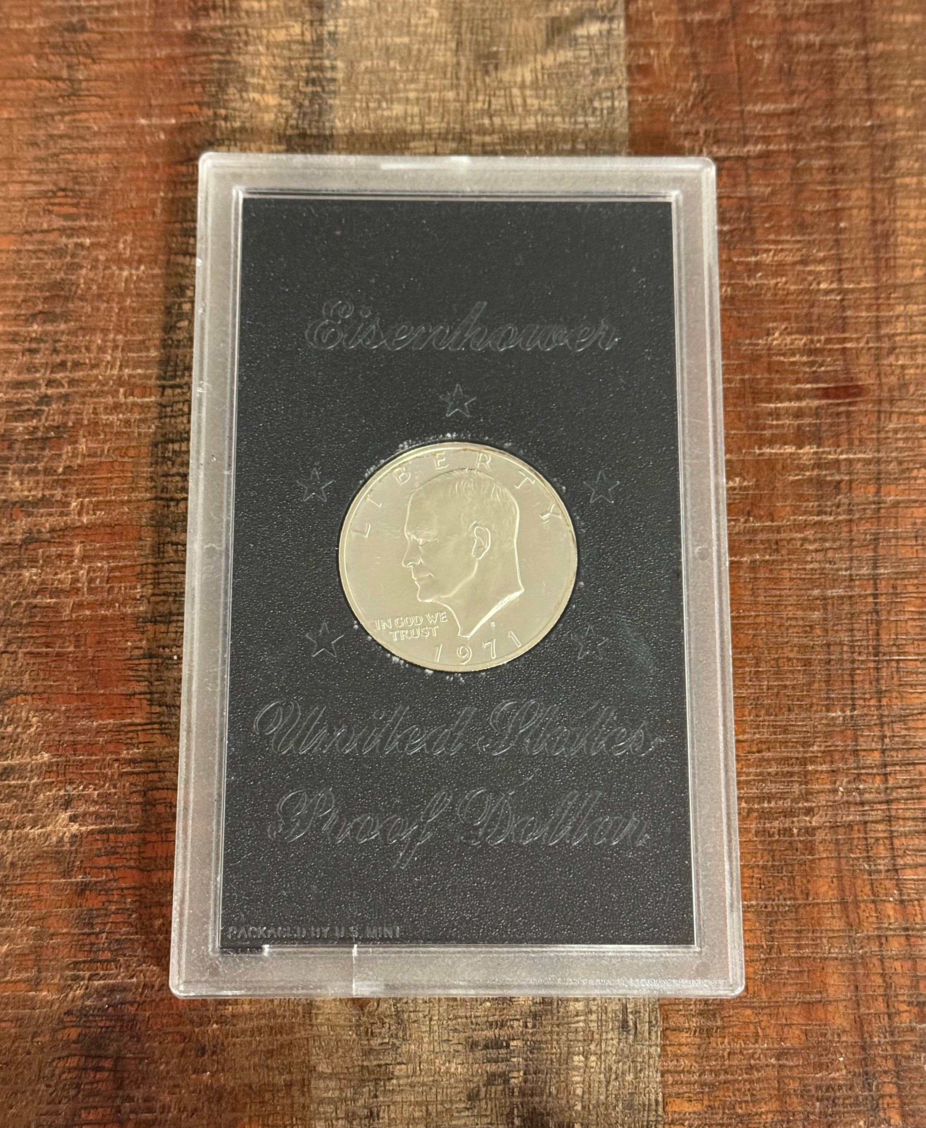 1971-S $1 US Eisenhower Proof Dollar 40% Silver ~ Brown Ike ~ No Box No COA