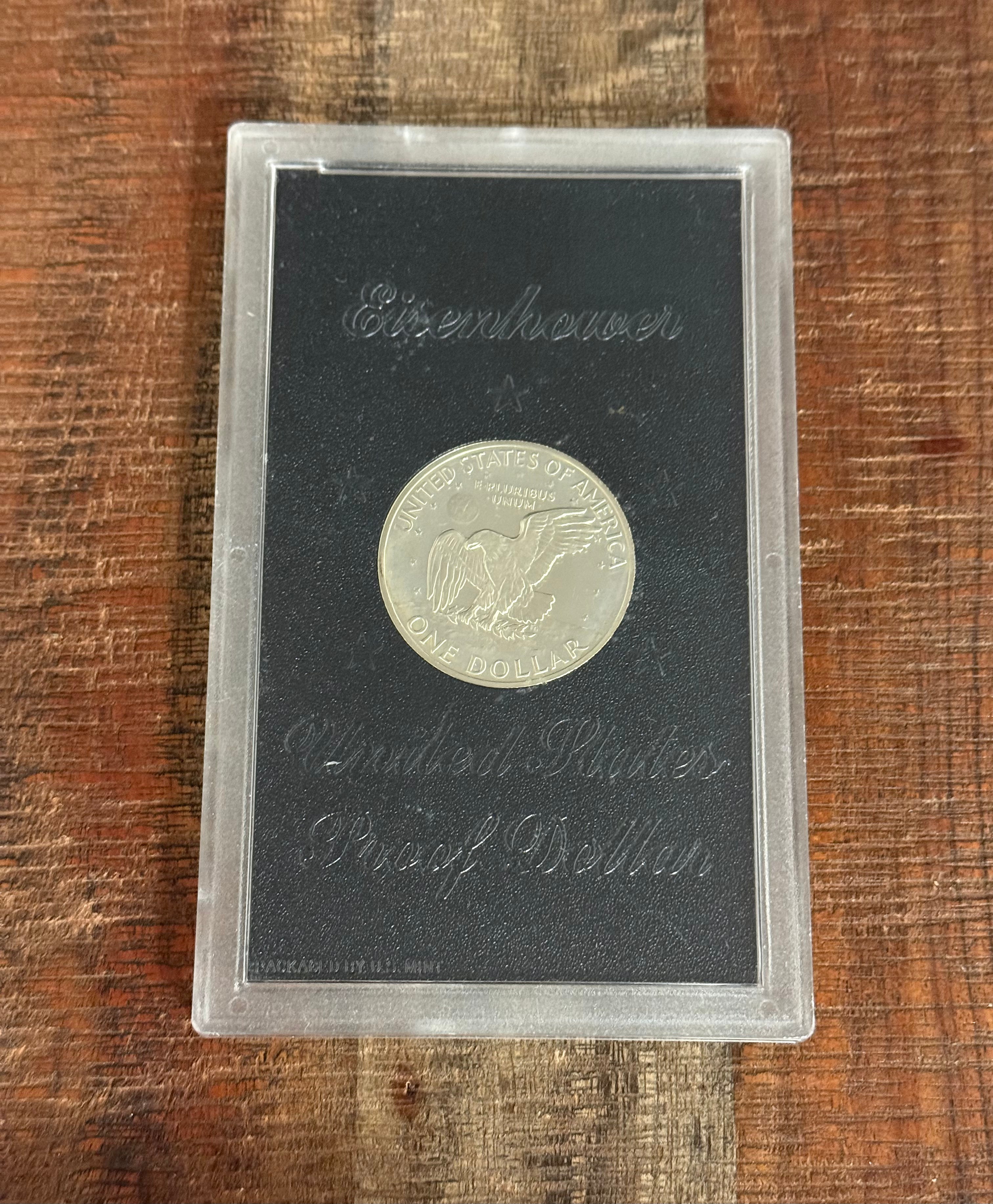 1971-S $1 US Eisenhower Proof Dollar 40% Silver ~ Brown Ike ~ No Box No COA