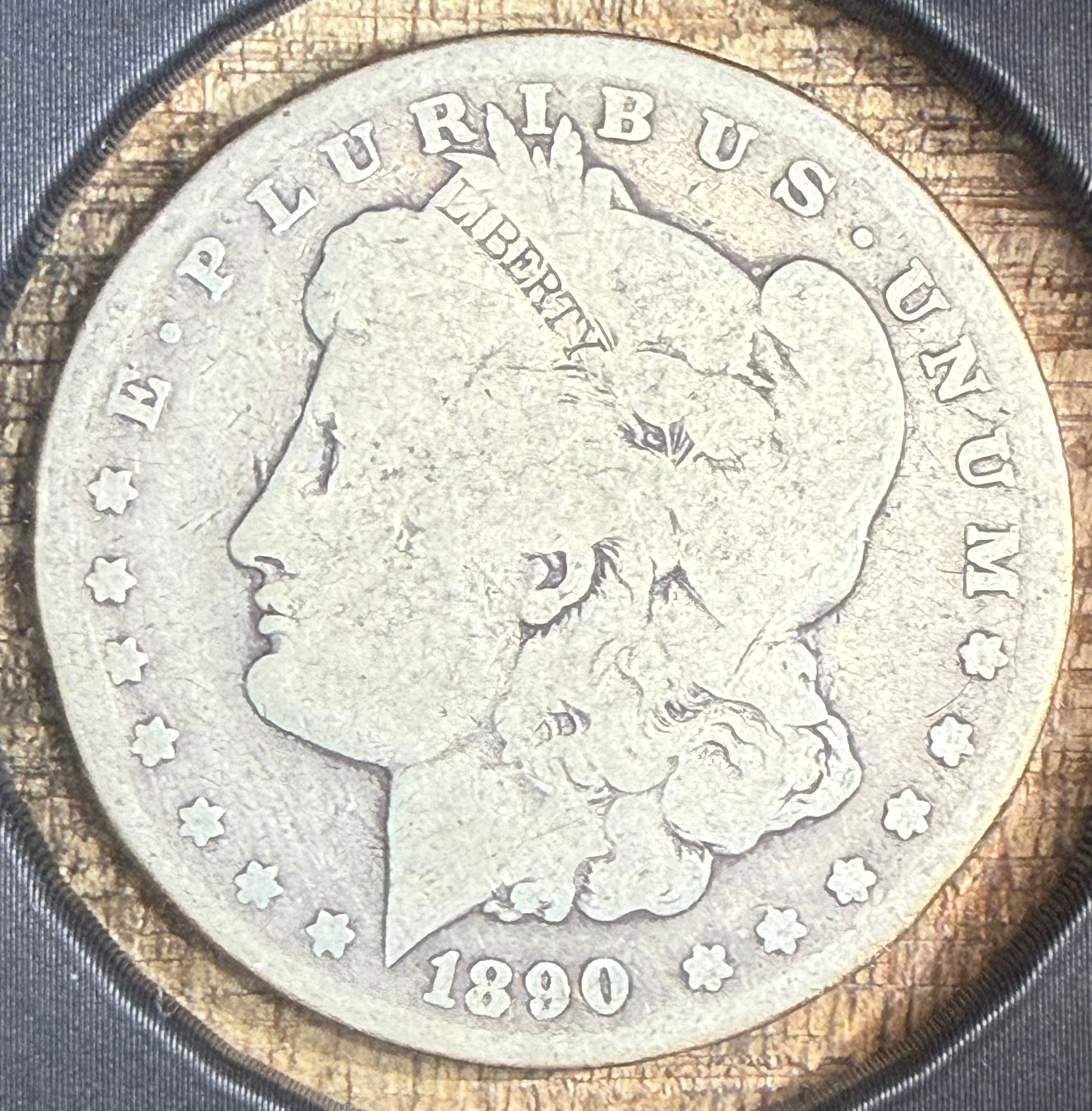 1890-CC $1 US Morgan Silver Dollar