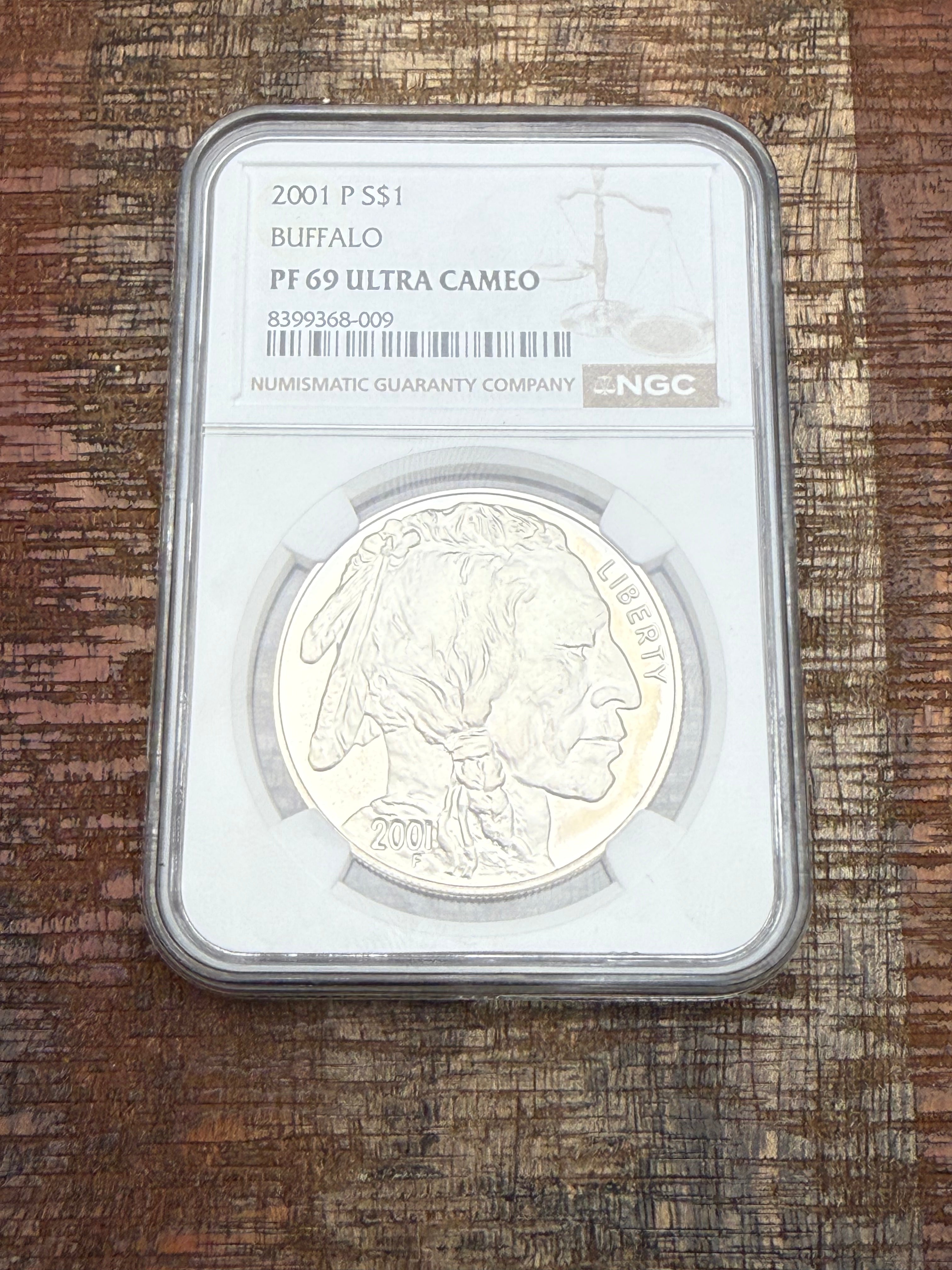2001-P $1 Buffalo Commemorative Silver Dollar Coin NGC PF69 Ultra Cameo