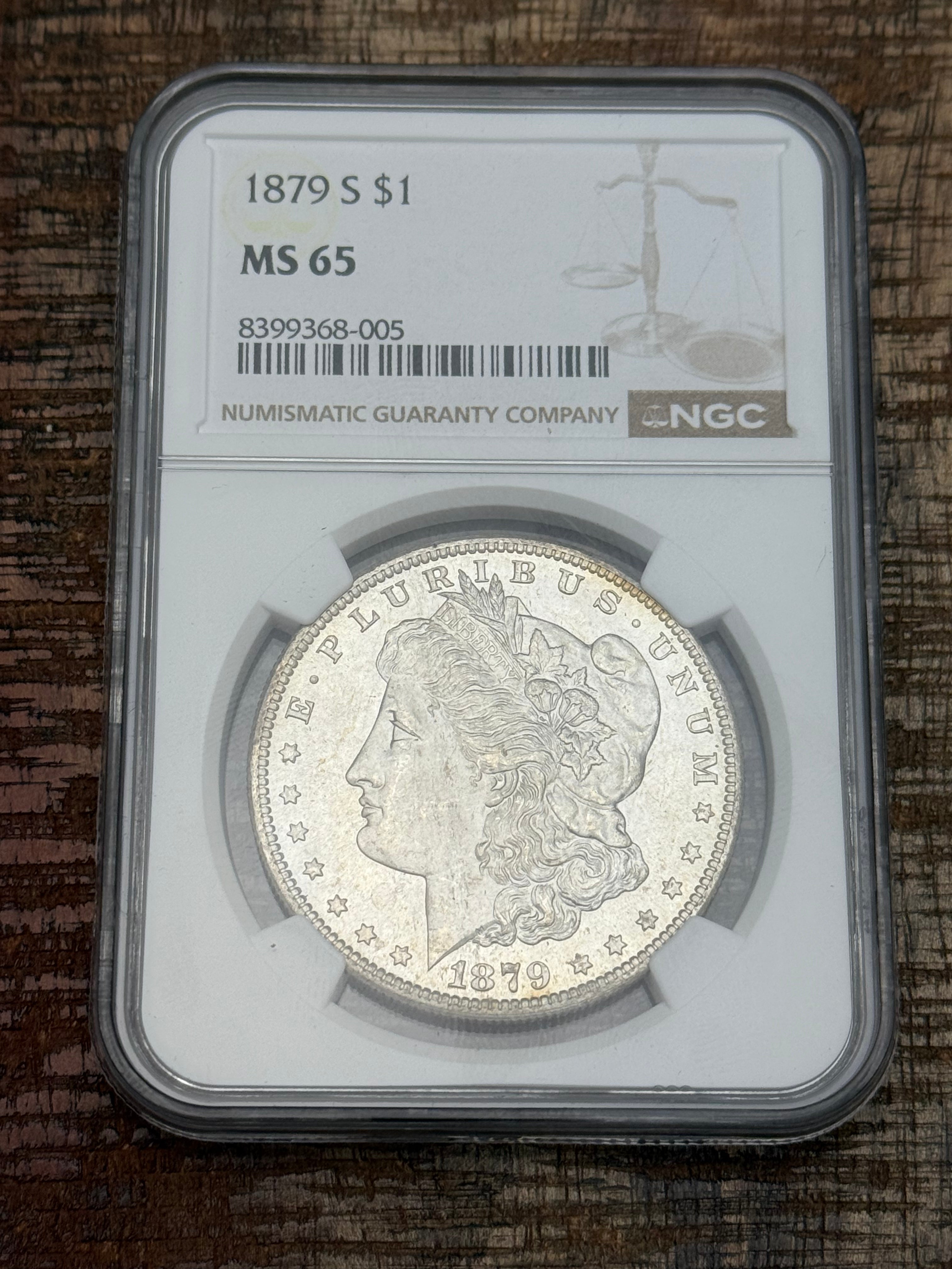 1879-S $1 US Morgan Silver Dollar NGC MS65