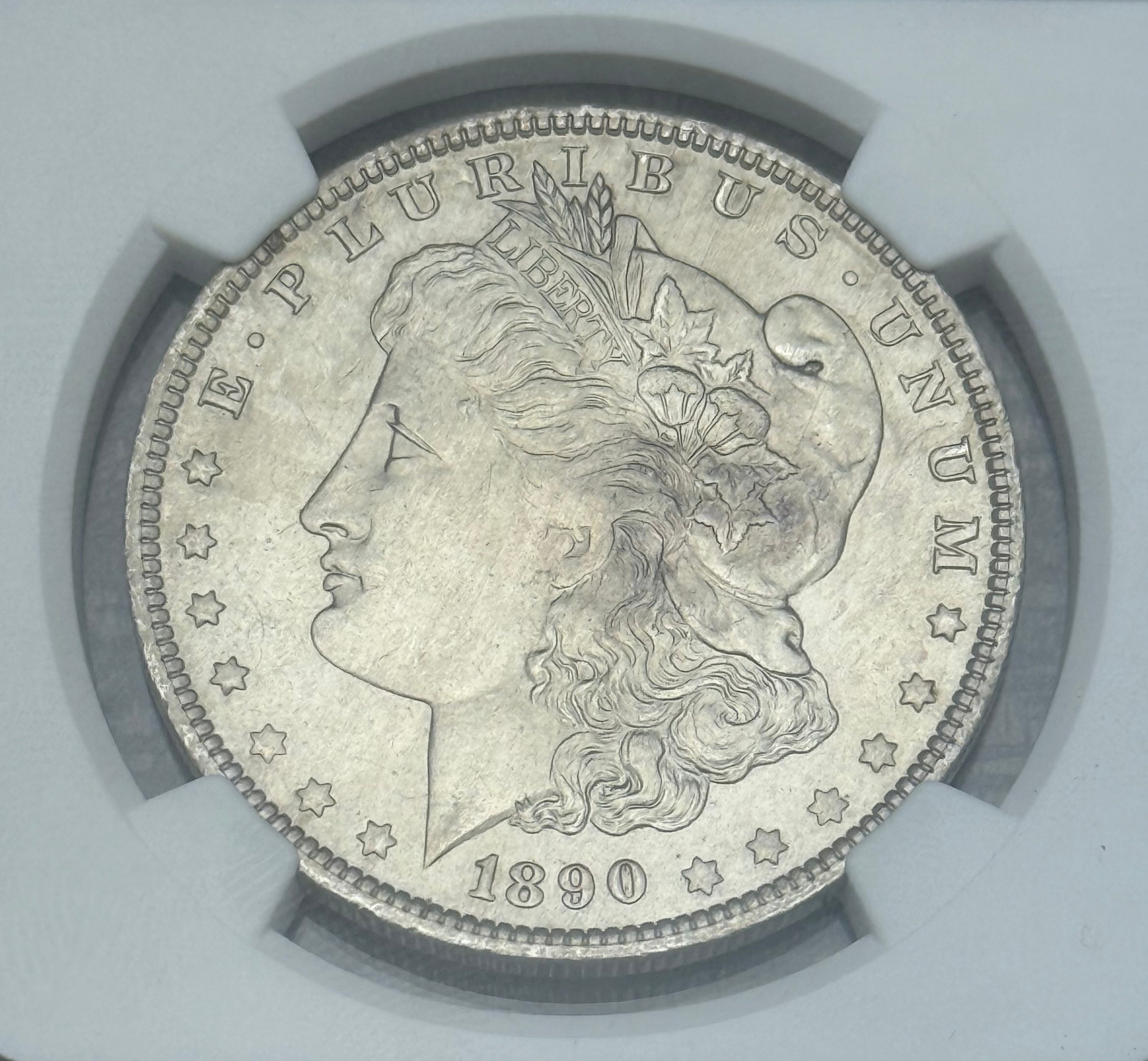 1890-O $1 US Morgan Silver Dollar NGC MS63
