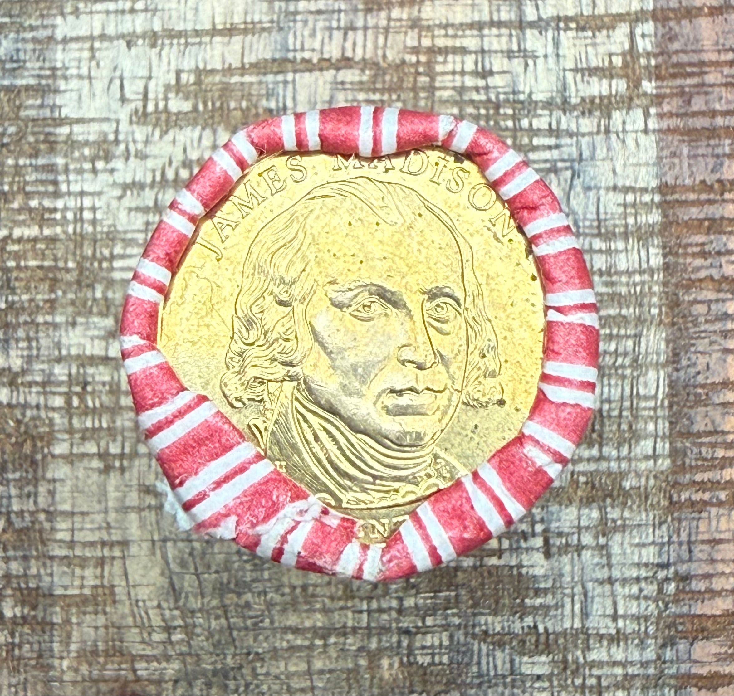 2007 $1 US Presidential Dollar Bank Roll ~ James Madison ~ Roll of 25 Coins