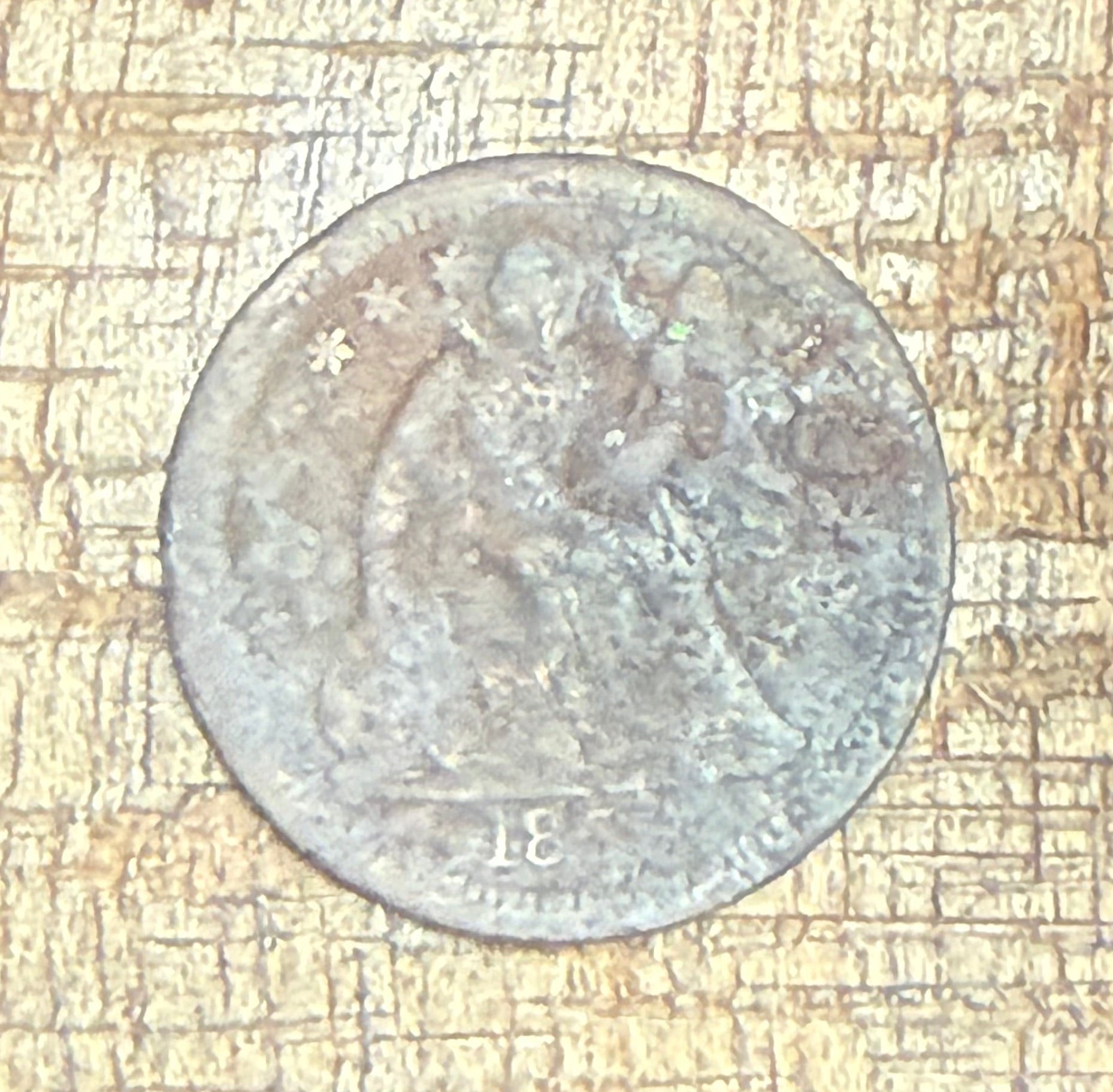 185?-O  H10C US Half Dime ~ Last Number of date is not legiable