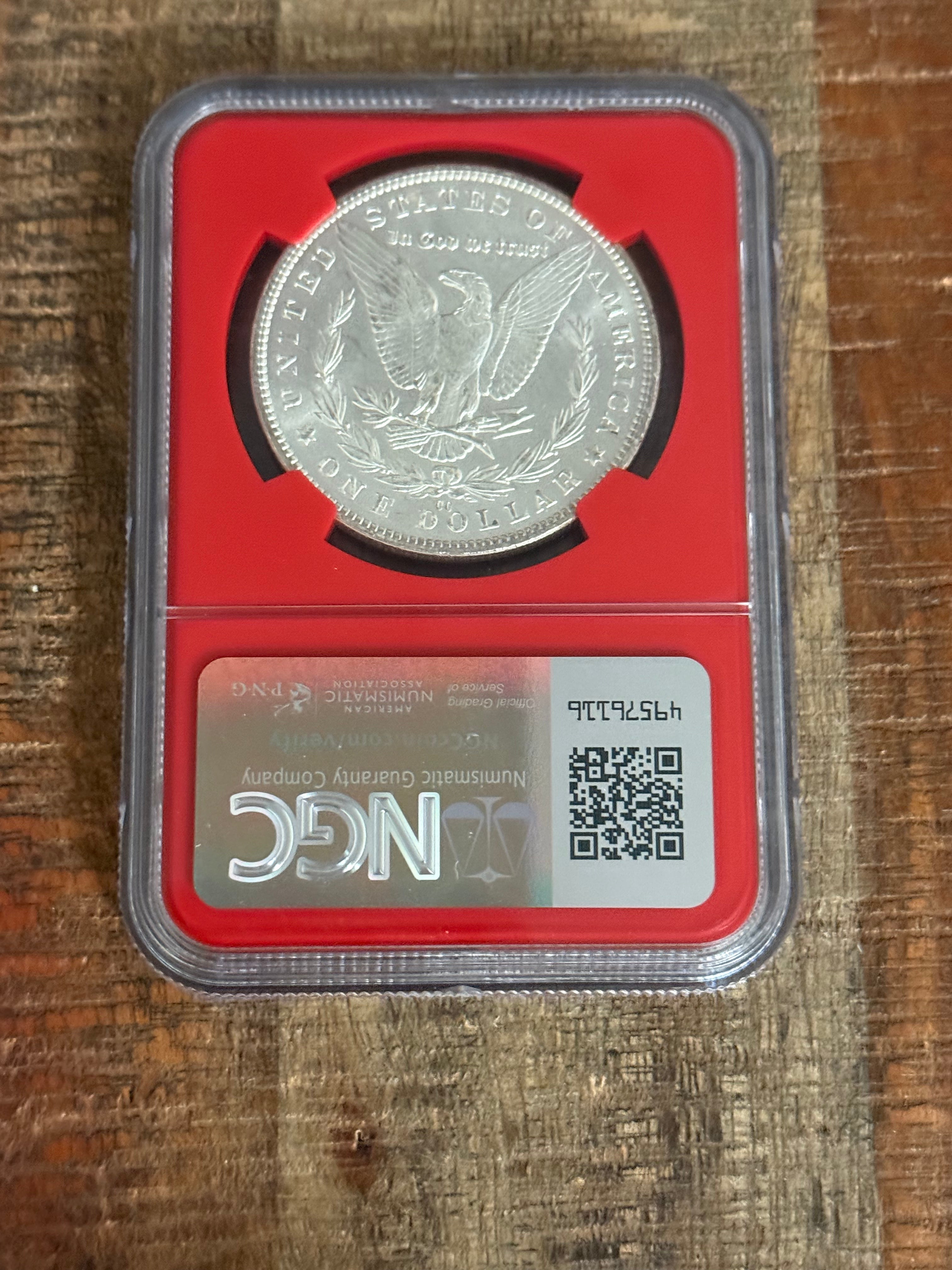 1882 CC $1 Morgan Silver Dollar ~ VaultBox-Series 4 NGCX Mint State 9.3