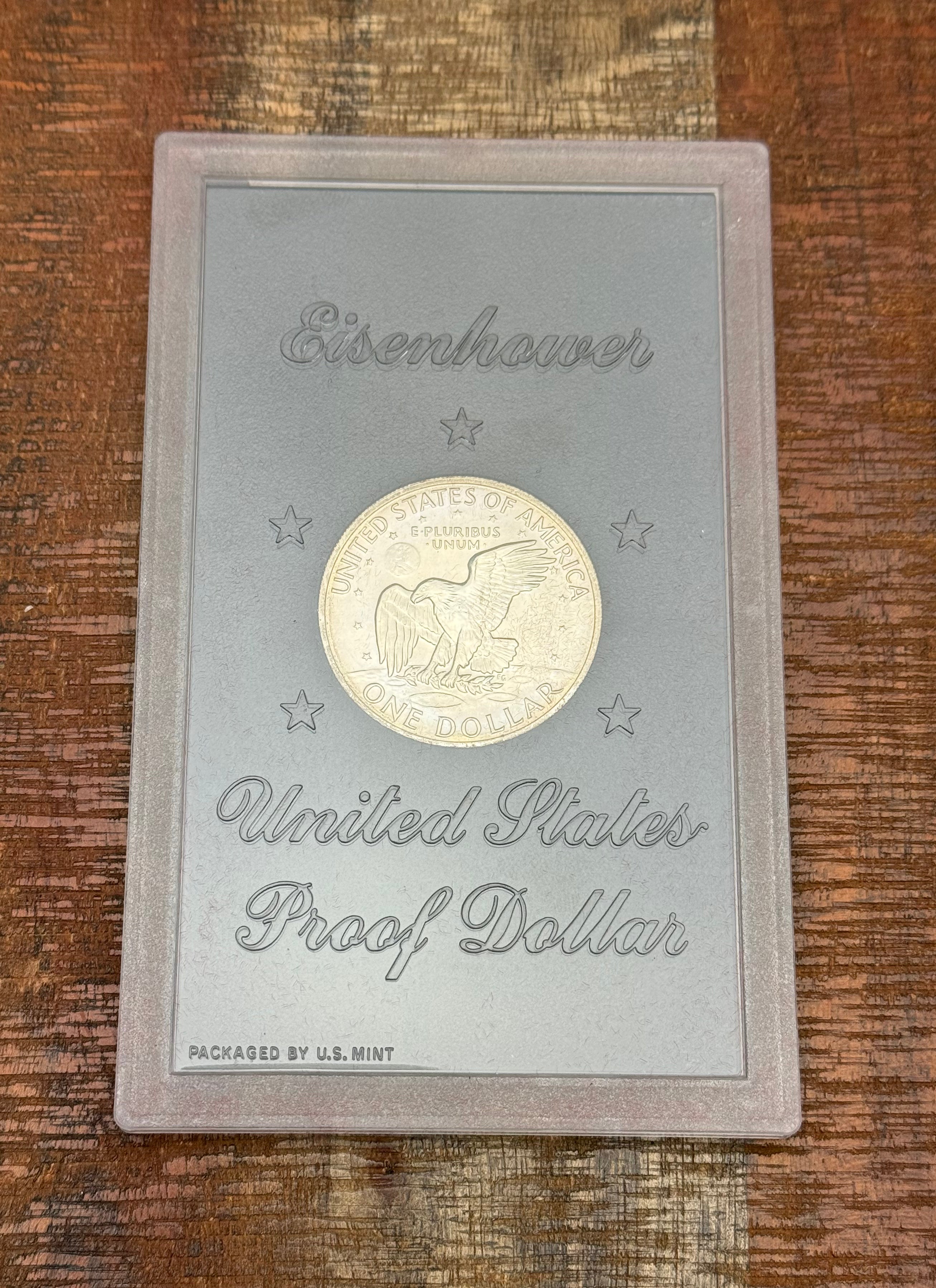 1972-S $1 US Eisenhower Proof Dollar 40% Silver ~ Brown Ike ~ OGP