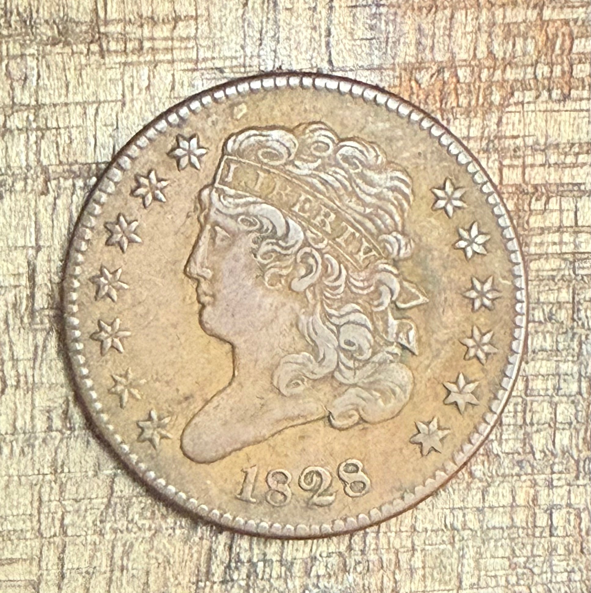 1828 US 1/2C Half Cent