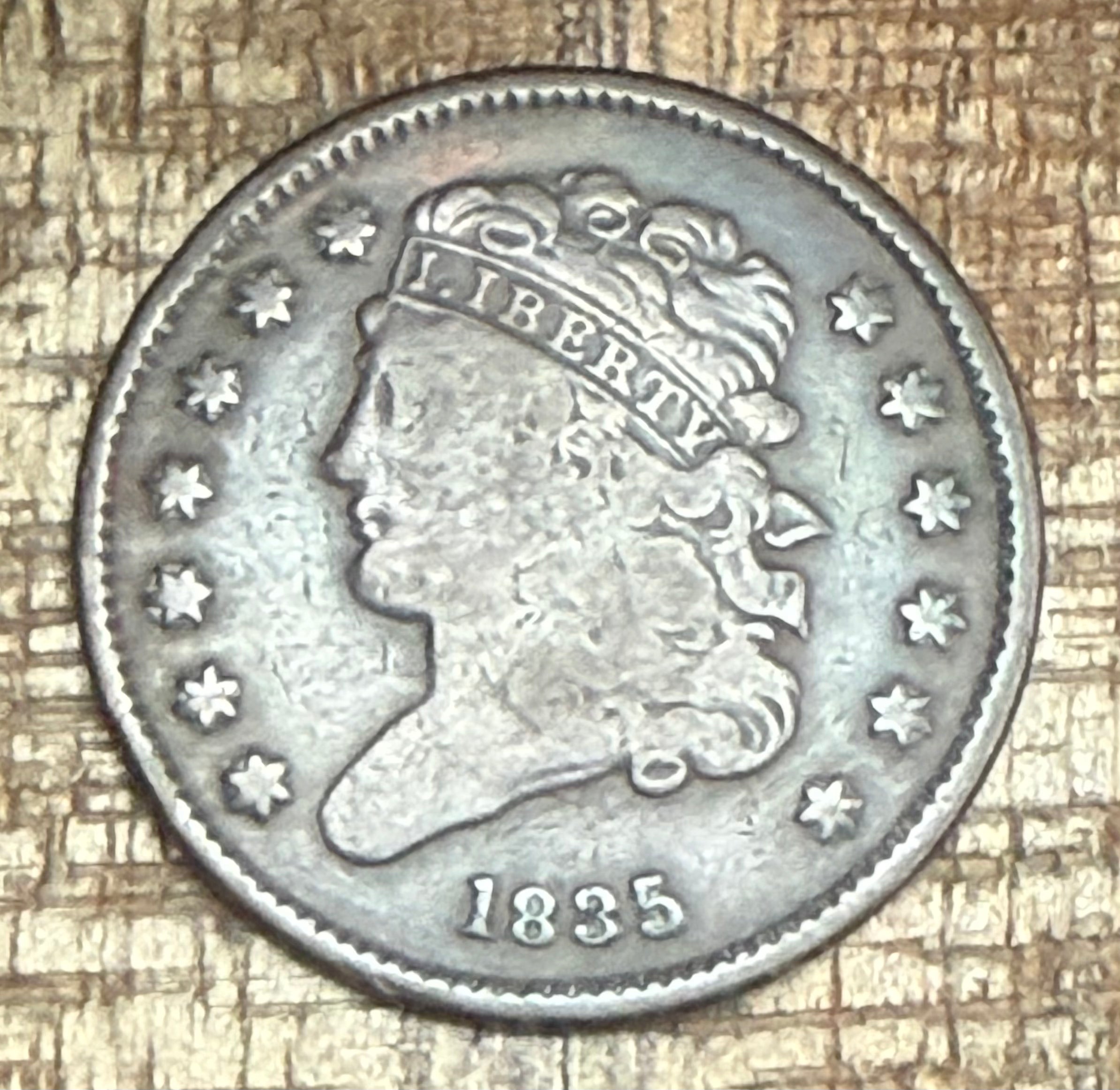1835 US 1/2C Half Cent