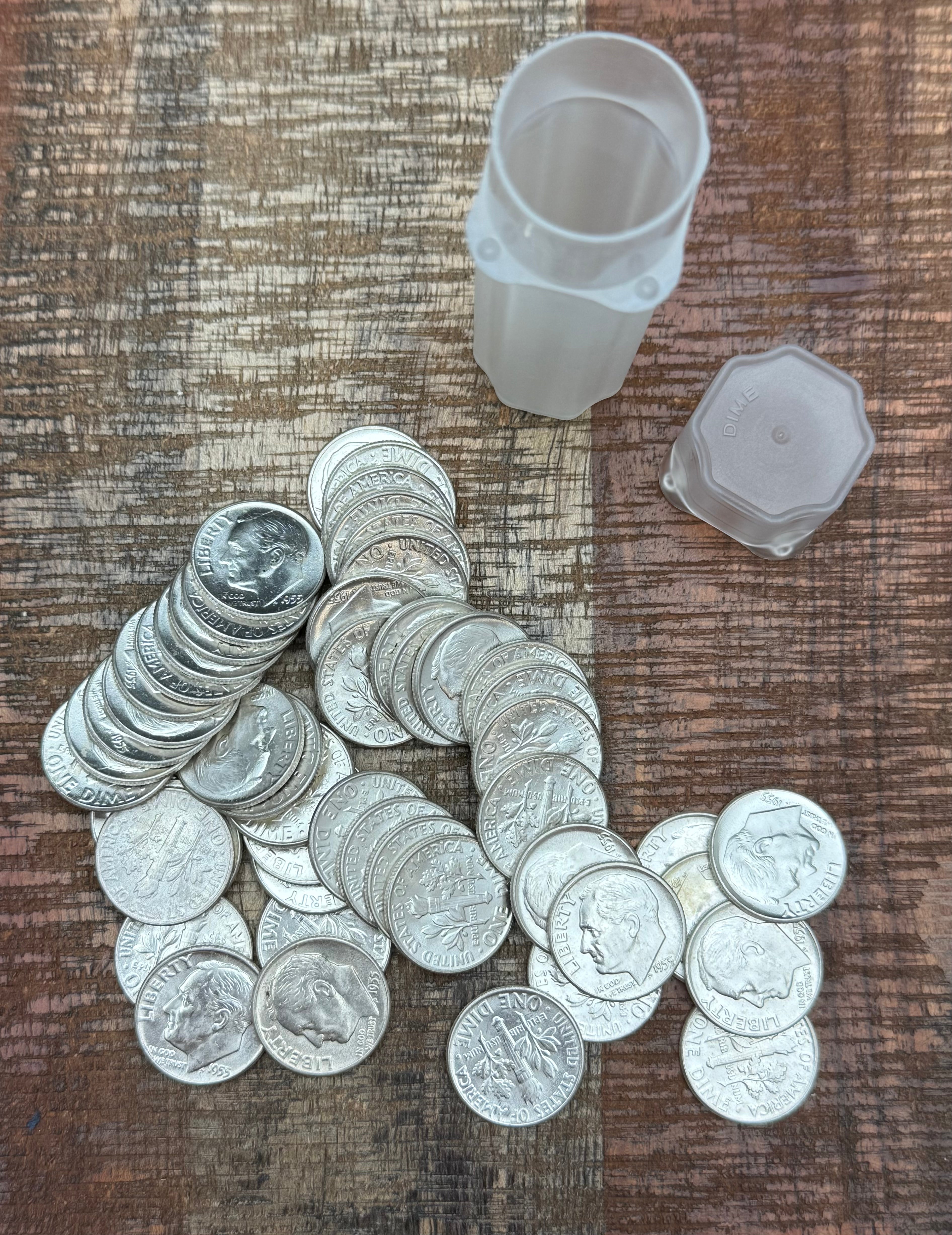 1955 10C Dimes Uncirculated Roll ~ Set of 50 ~ BU