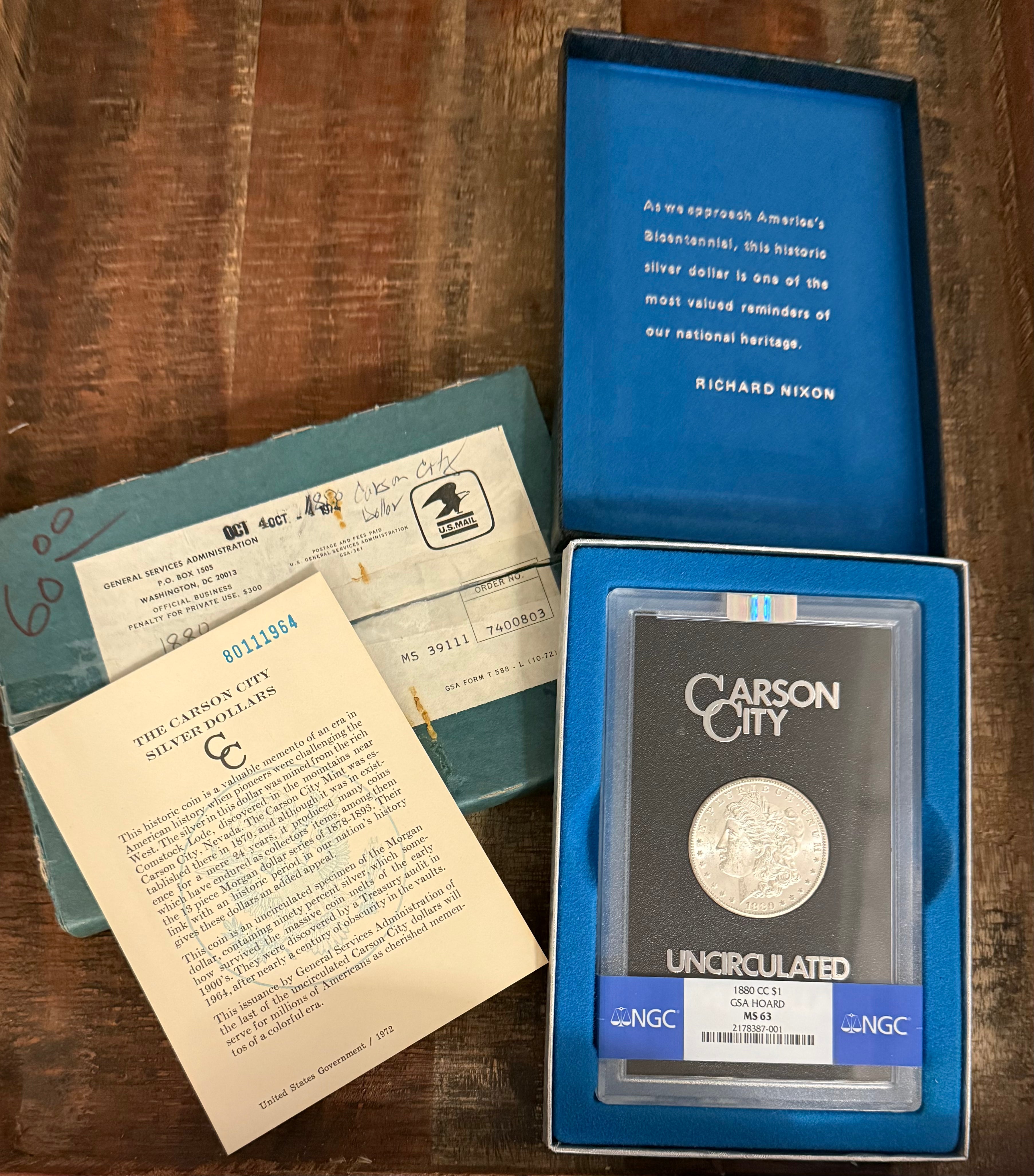 1880-CC $1 US Morgan Silver Dollar GSA Carson City ~ NGC MS63