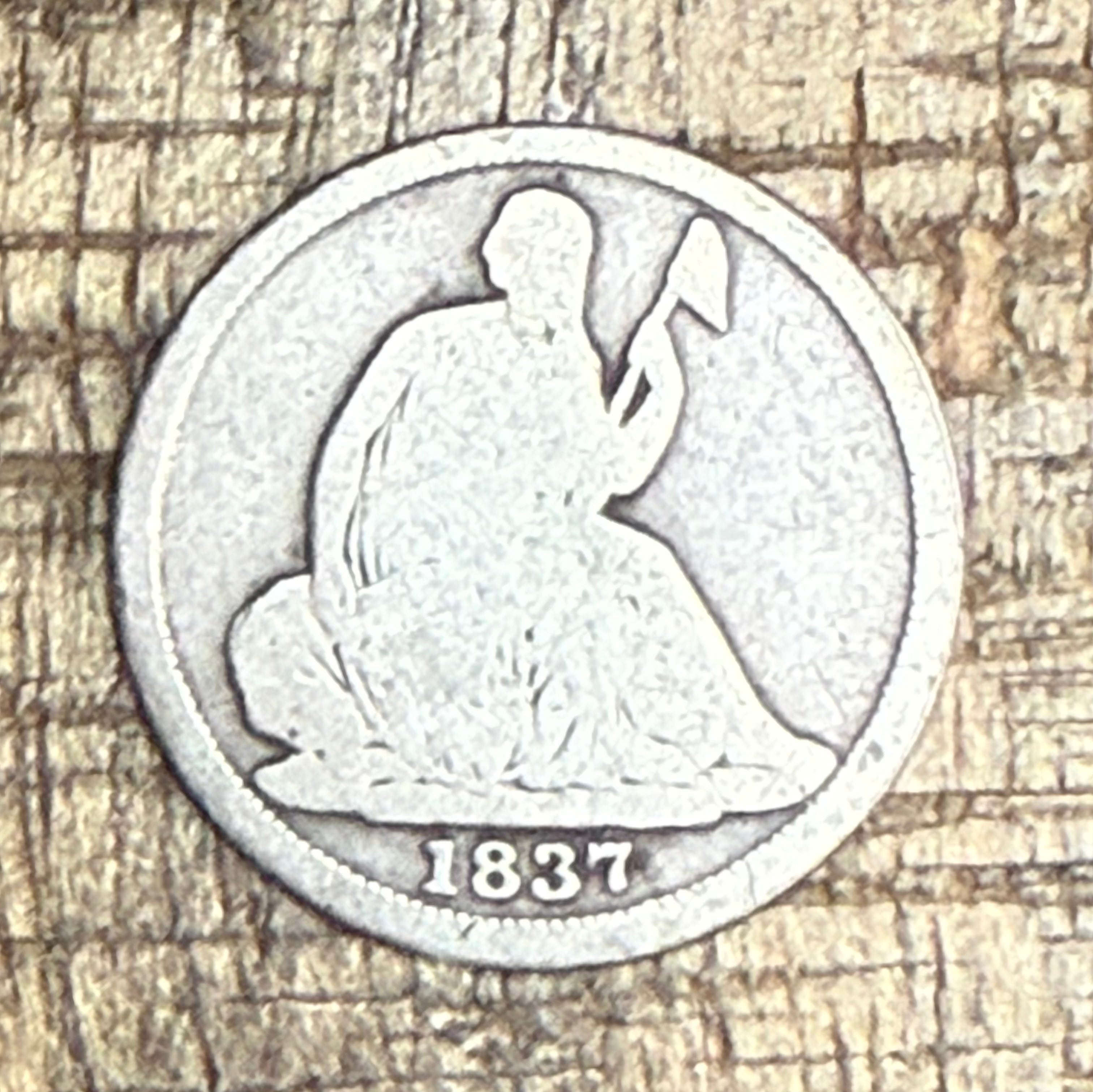 1837 H10C US Seated Liberty Half Dime ~ Small Date