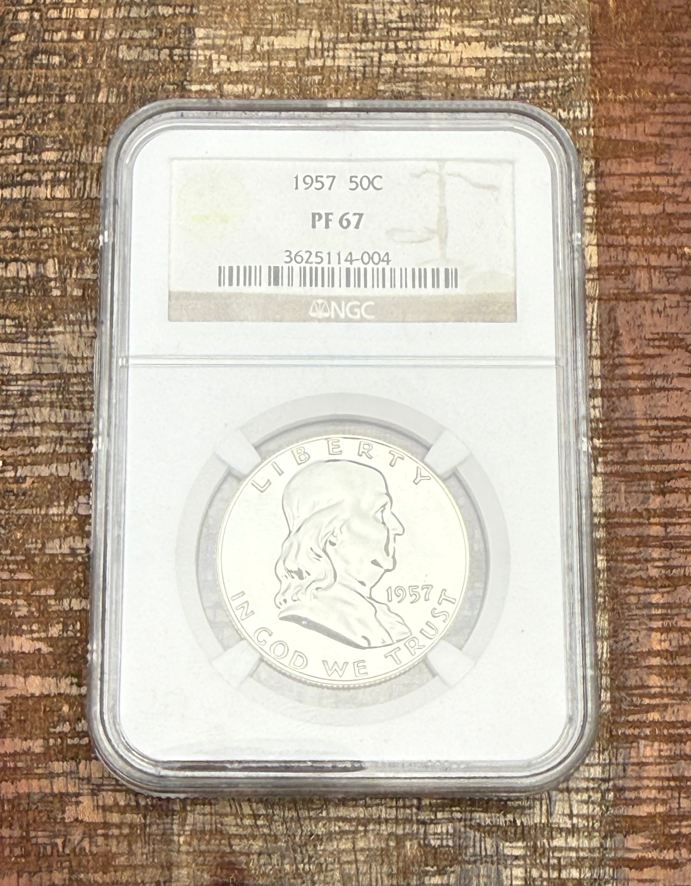 1957 50c Franklin Half Dollar NGC PF67