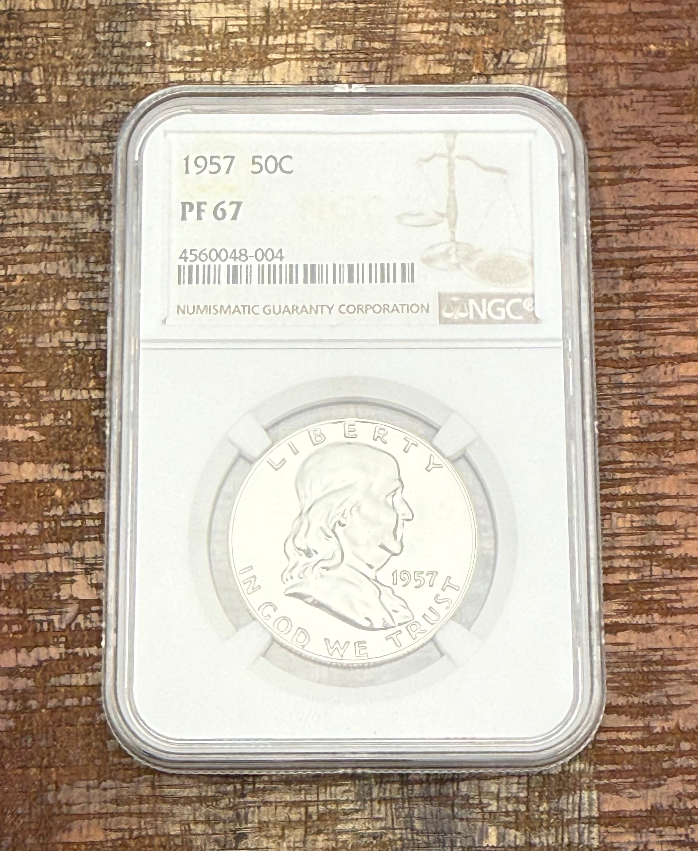 1957 50c Franklin Half Dollar NGC PF67