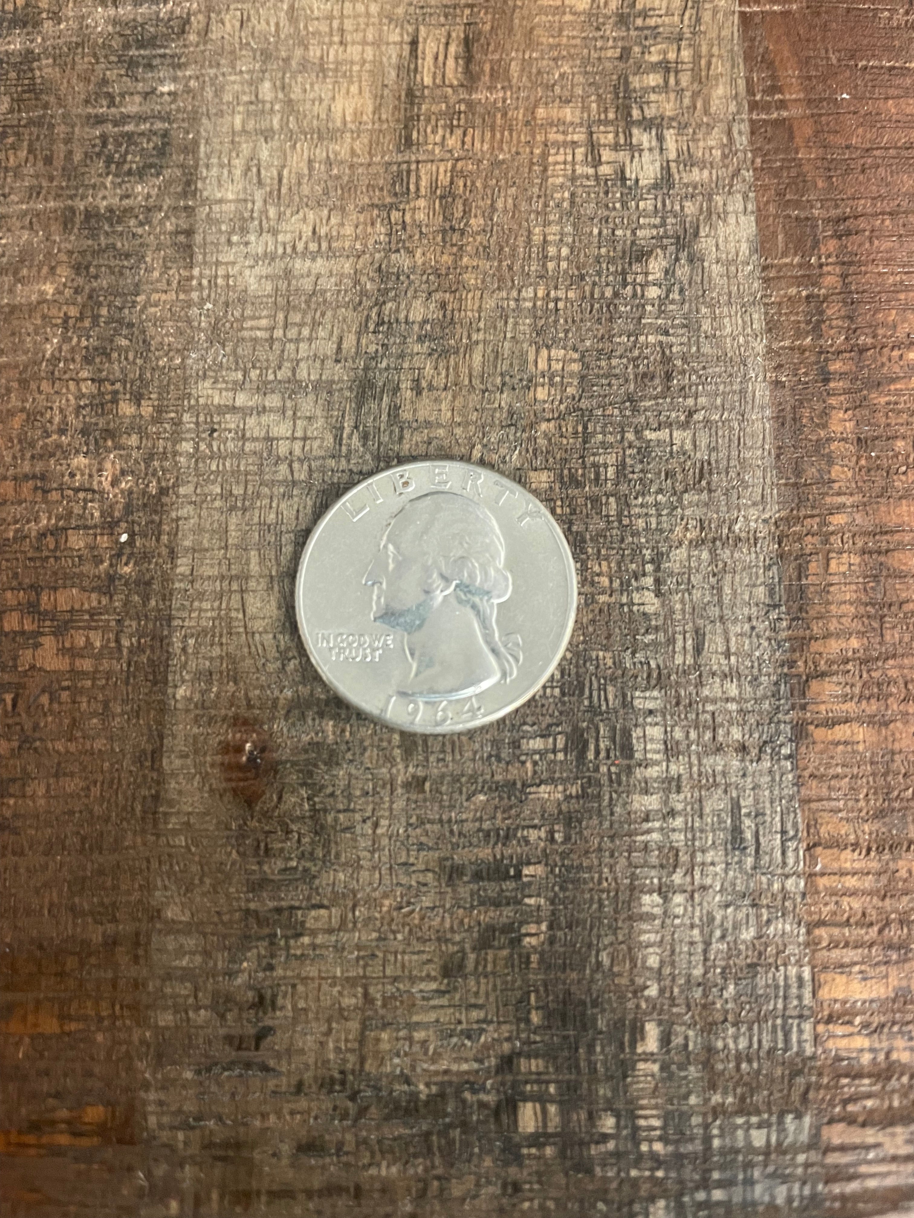 1964 25c US Washington Quarter ~ 90% Silver