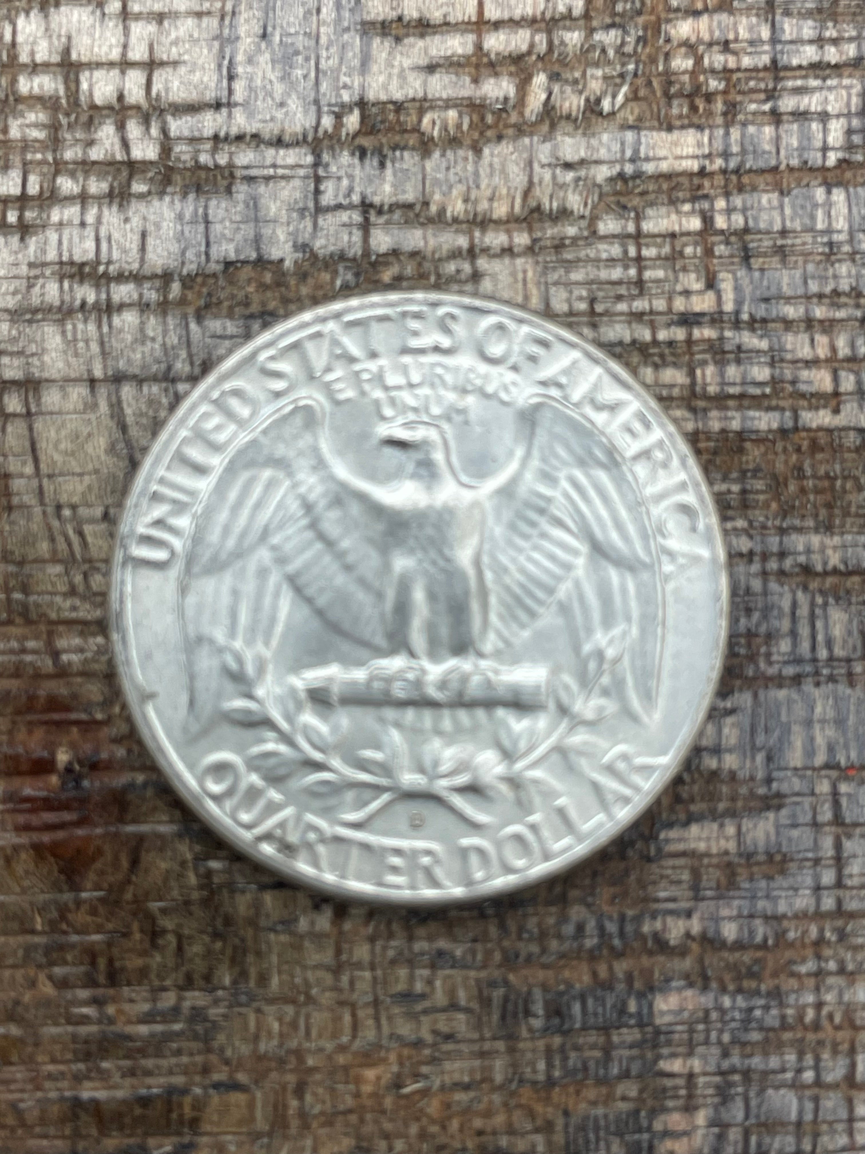 1964-D 25c US Washington Quarter ~ 90% Silver