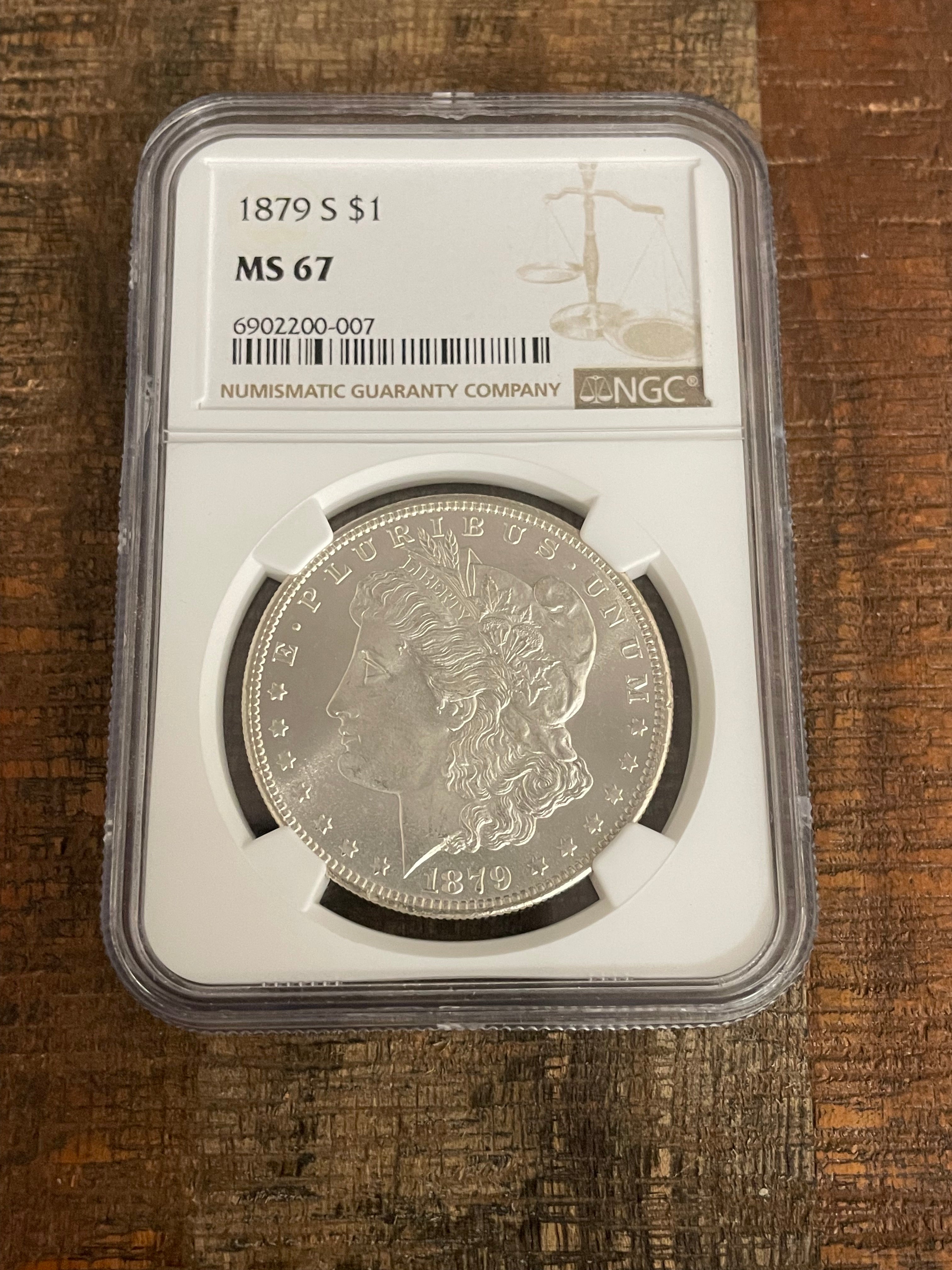 1879-S $1 US Silver Morgan Dollar NGC MS67