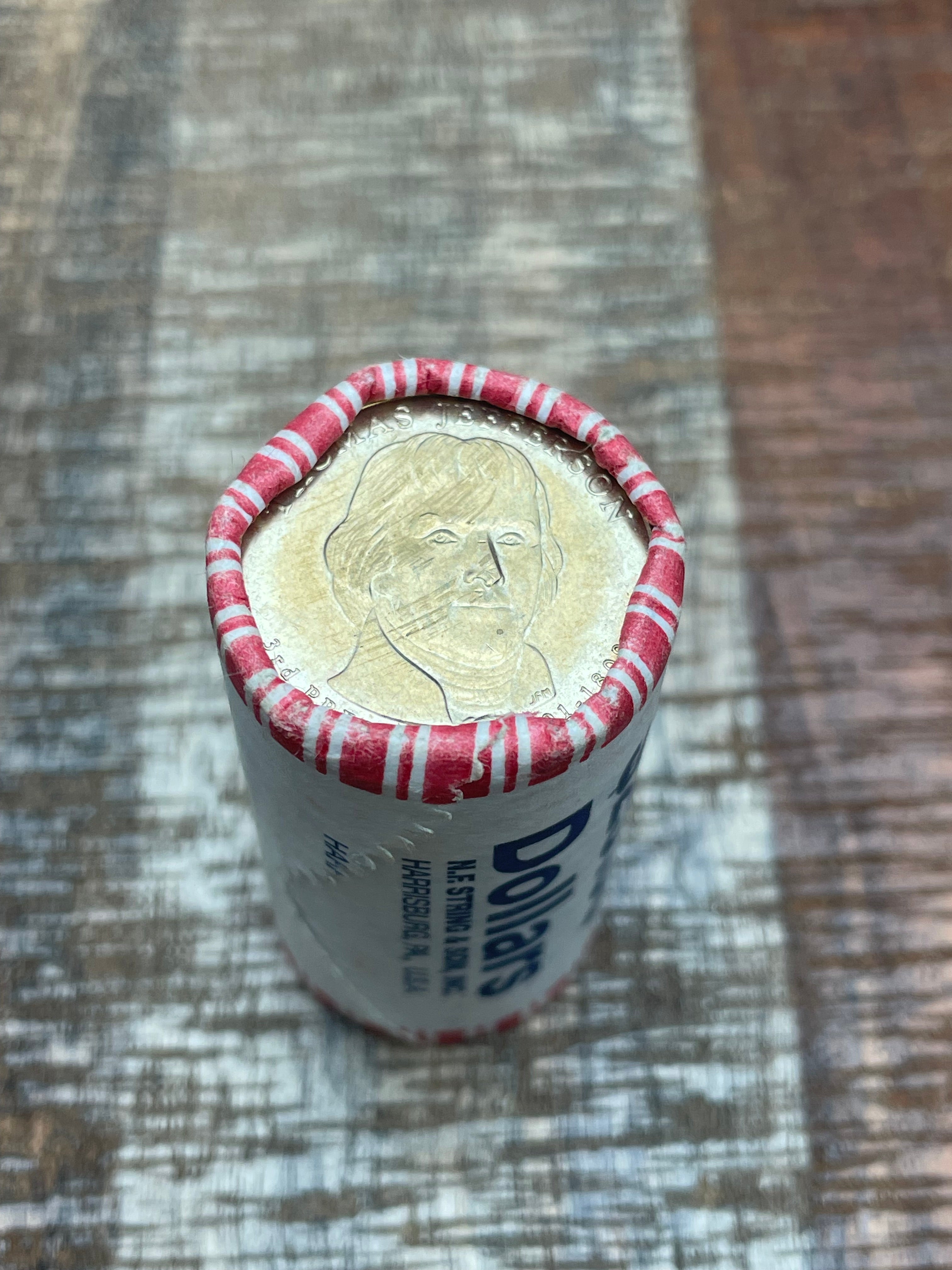 2007 $1 US Presidential Dollar Bank Roll ~ Thomas Jefferson ~ Set of 25