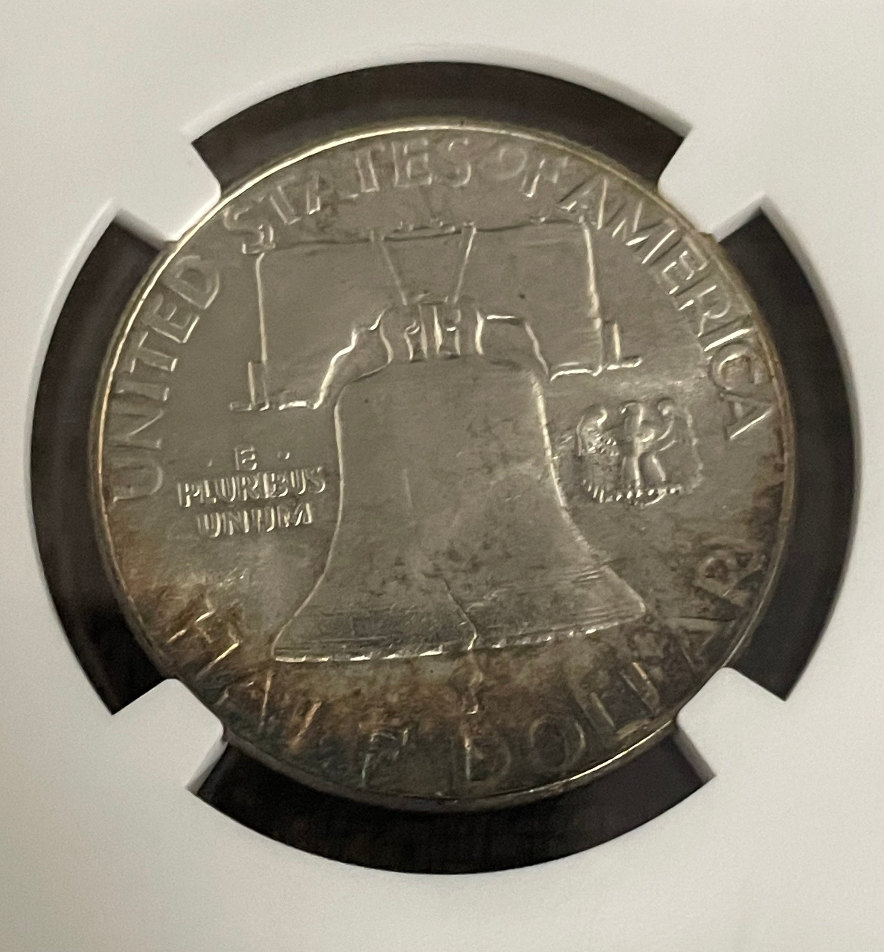 1953 50C US Franklin Half Dollar ~ NGC UNC Details ~ Scratches