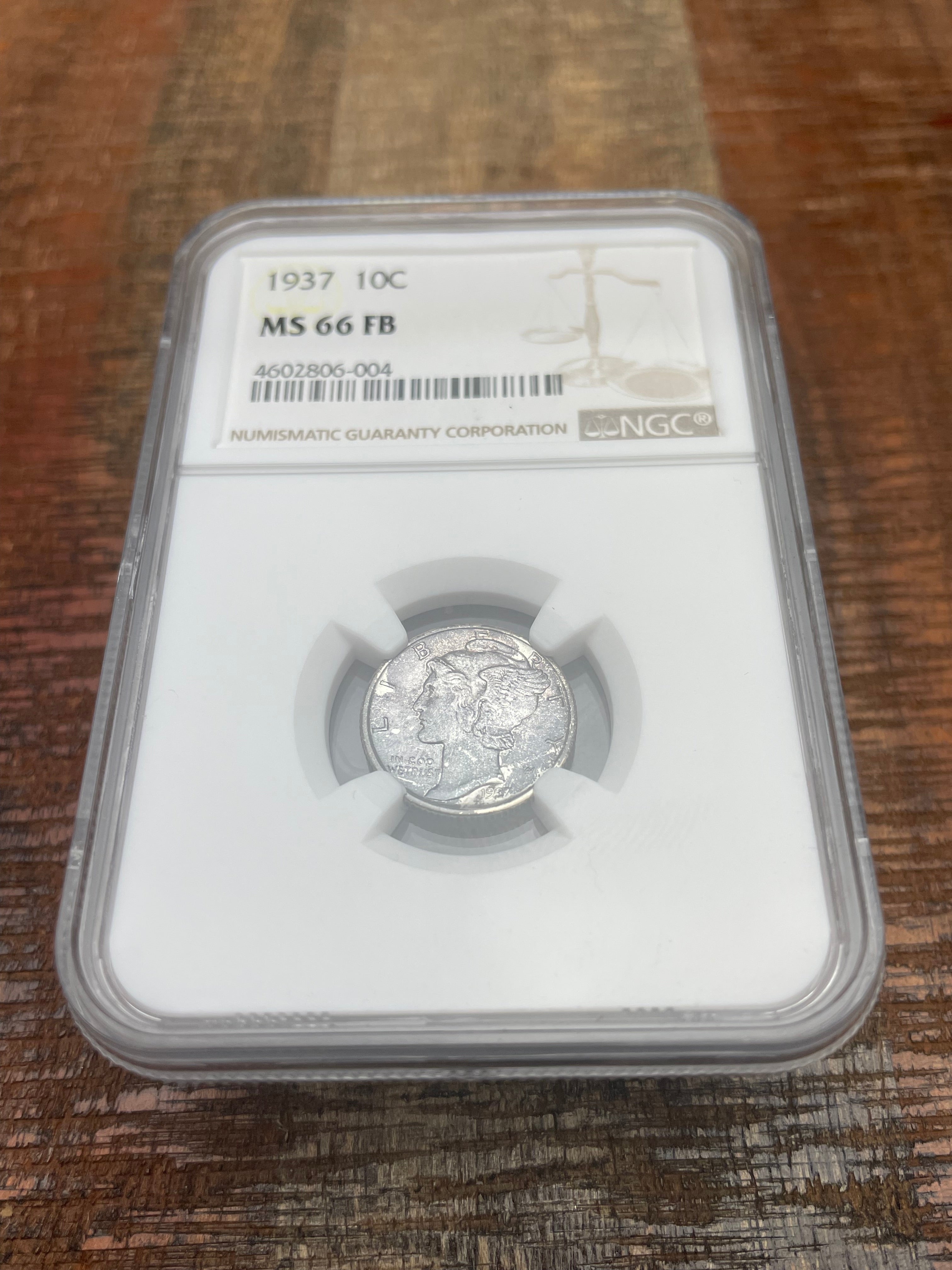 1937 10C Mercury Dime ~ NGC MS66 FB