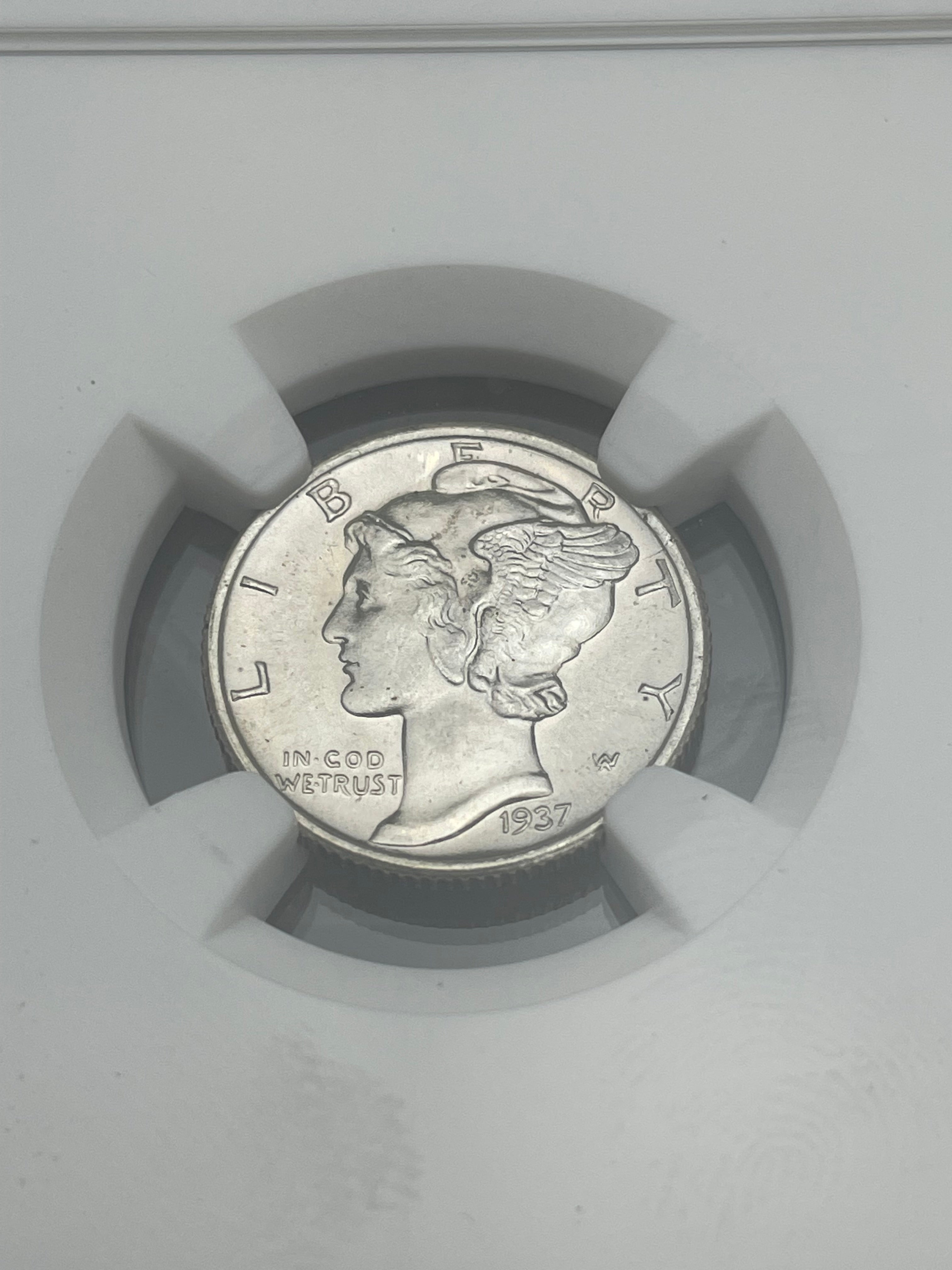 1937 S 10C Mercury Dime ~ NGC MS66 FB