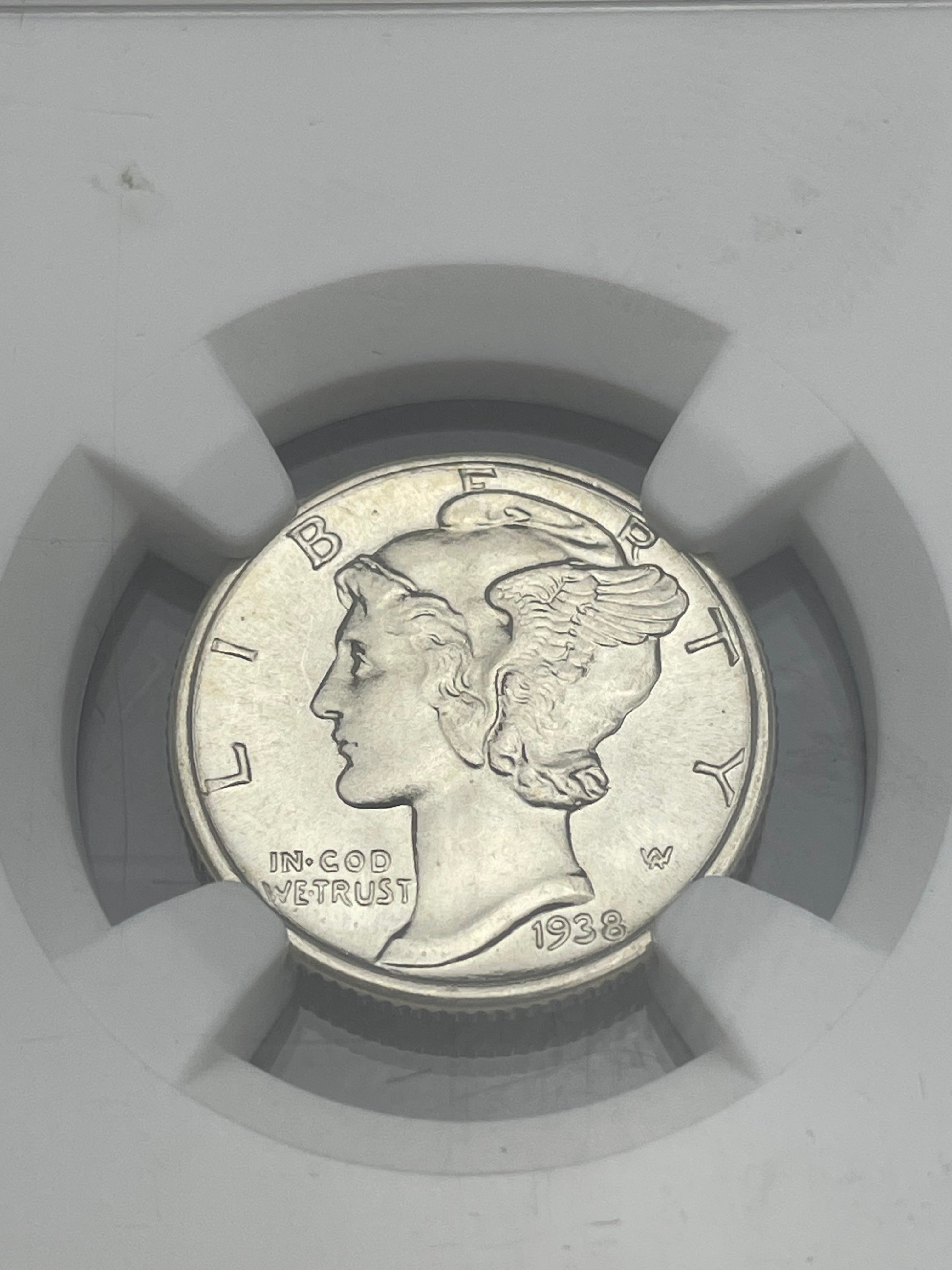 1938 10C Mercury Dime ~ NGC MS65 FB