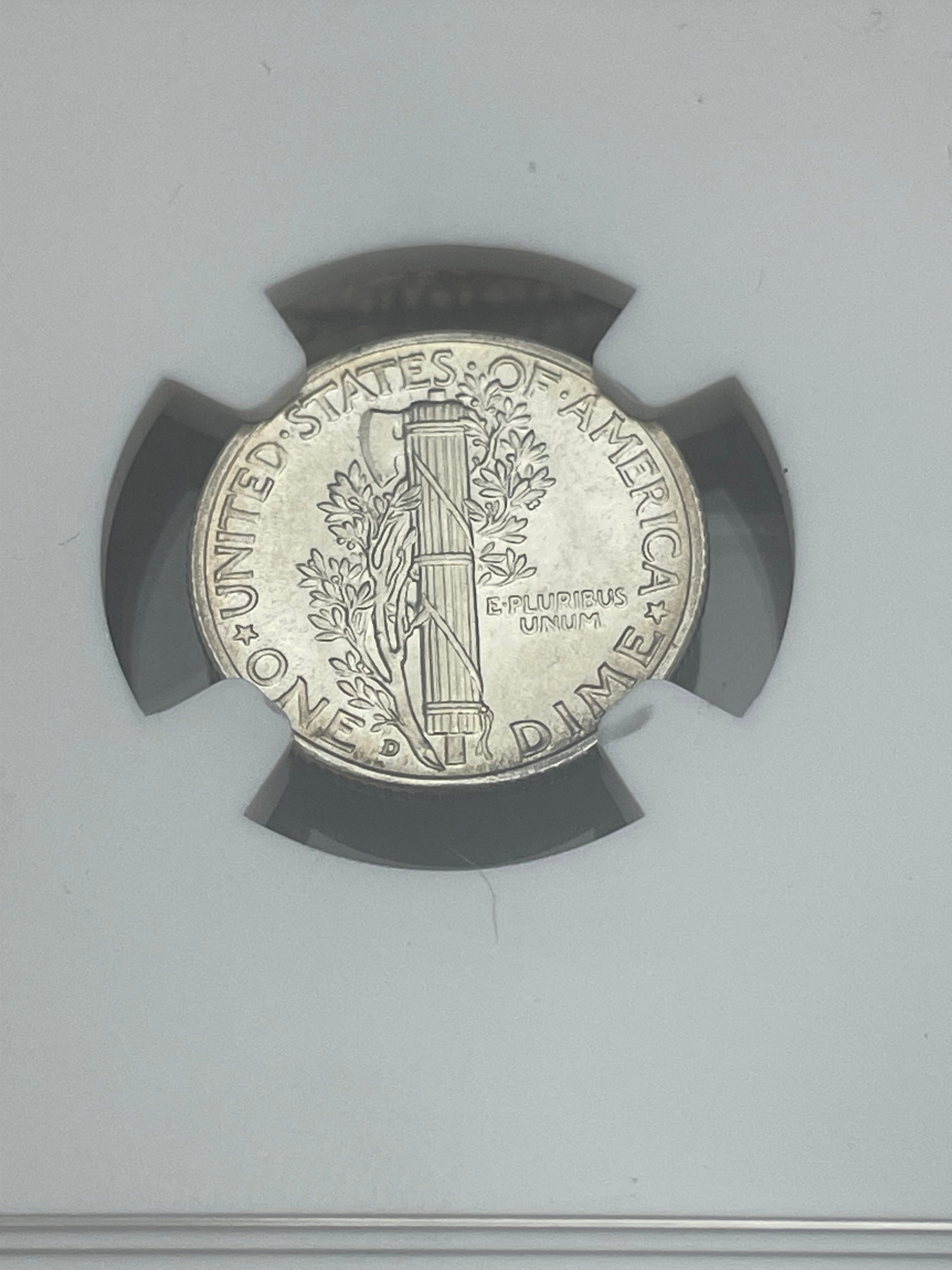 1939 D 10C Mercury Dime ~ NGC MS66 FB