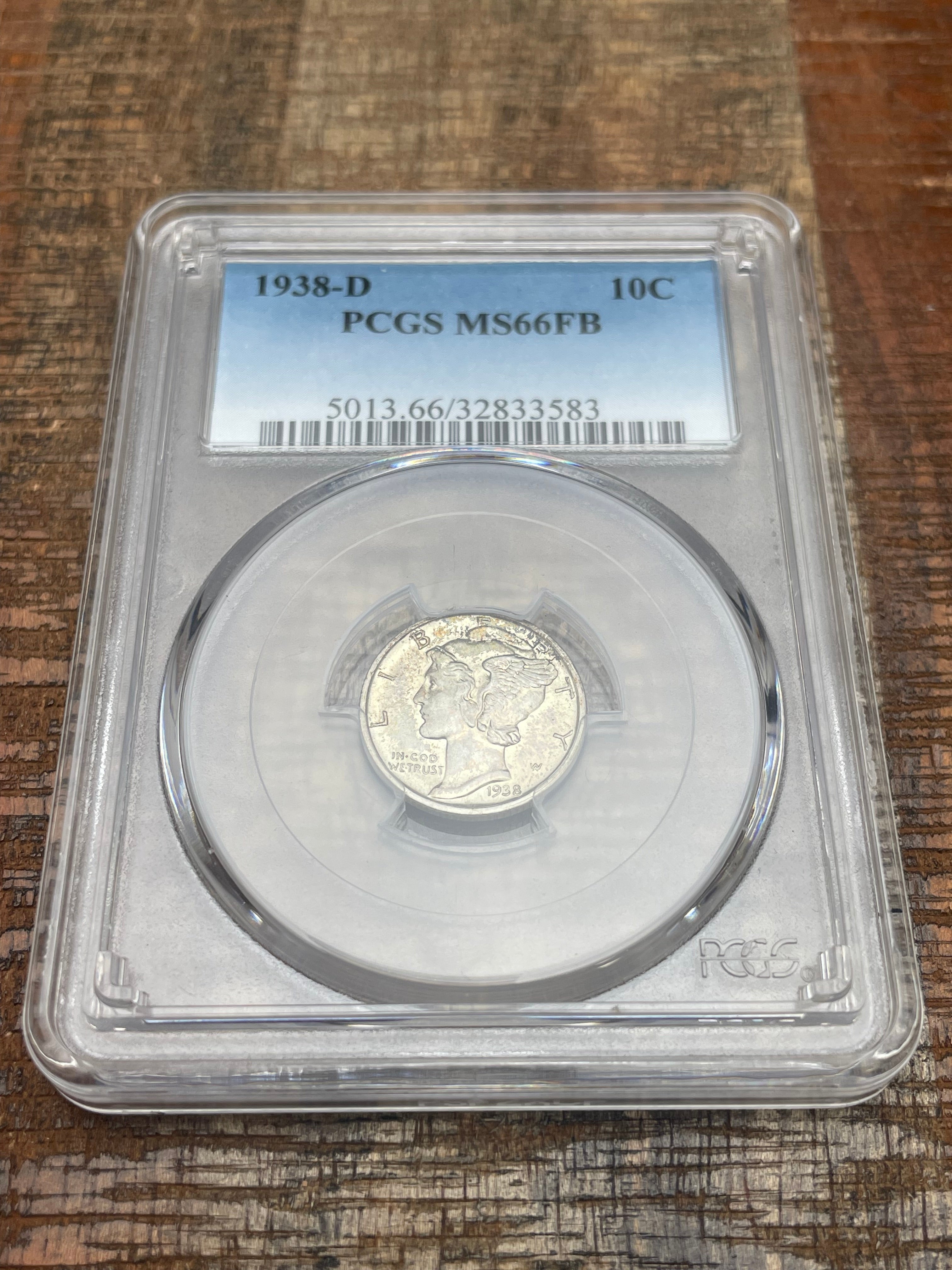 1938-D 10C Mercury Dime ~ PCGS MS66 FB