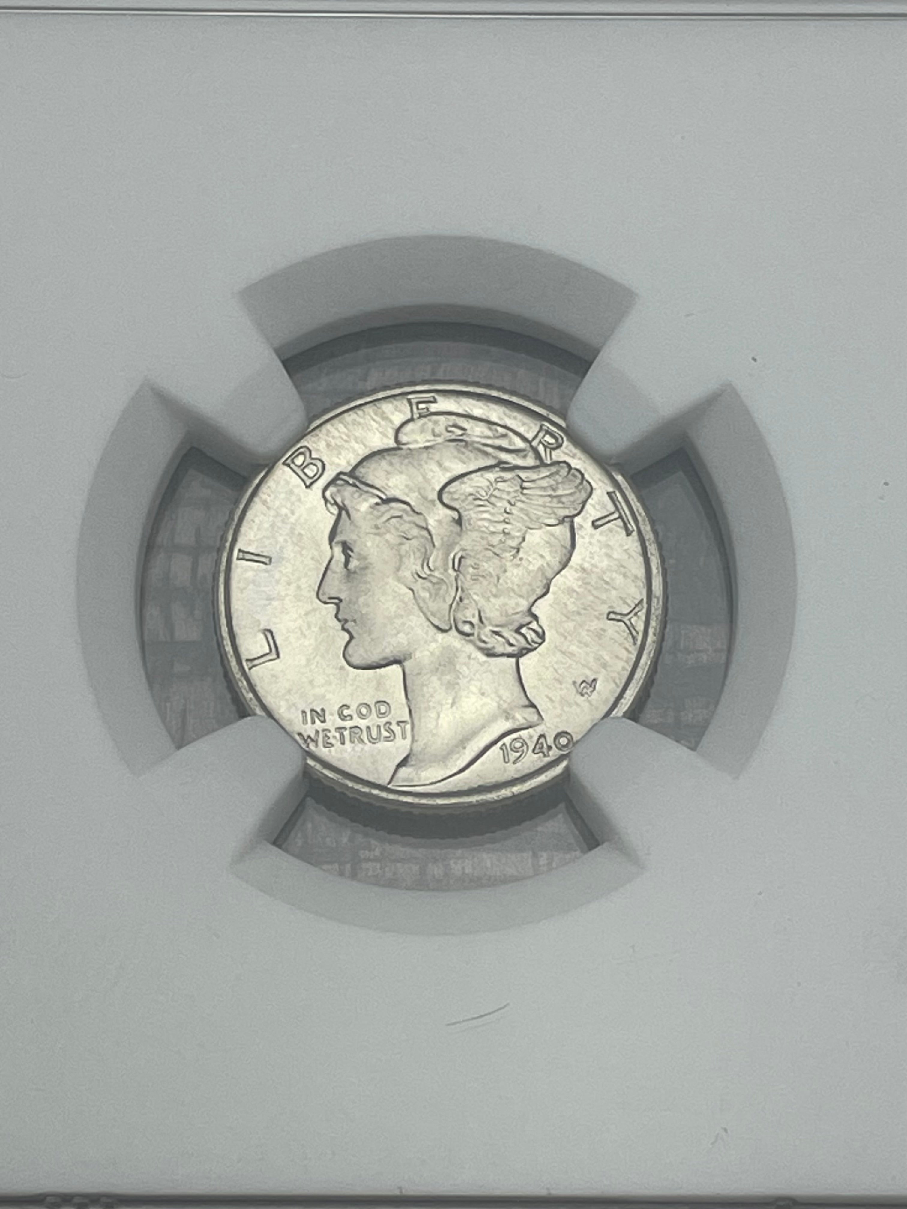1940 US 10c Mercury Dime NGC MS66 FB