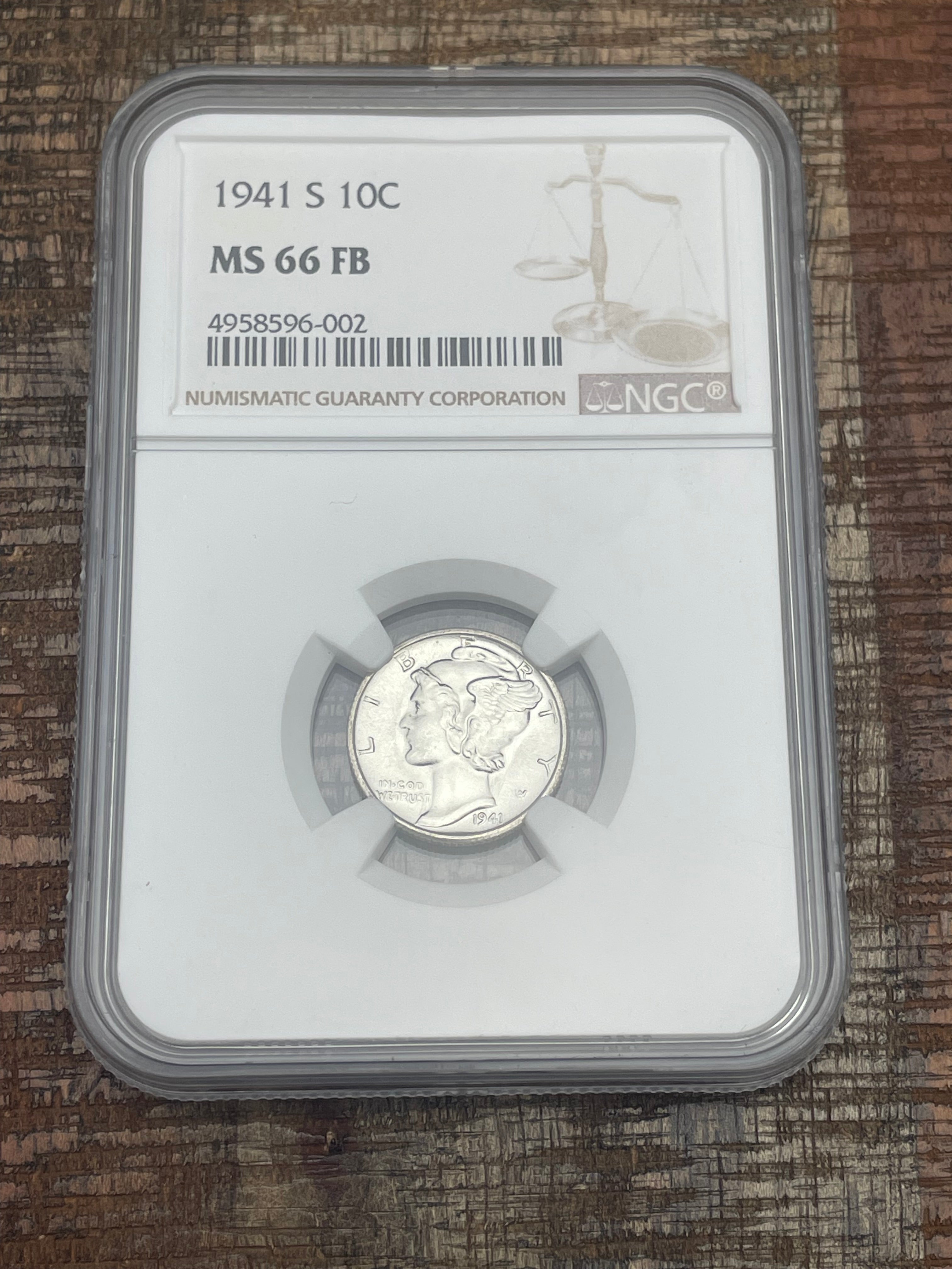 1941-S US 10c Mercury Dime NGC MS66 FB