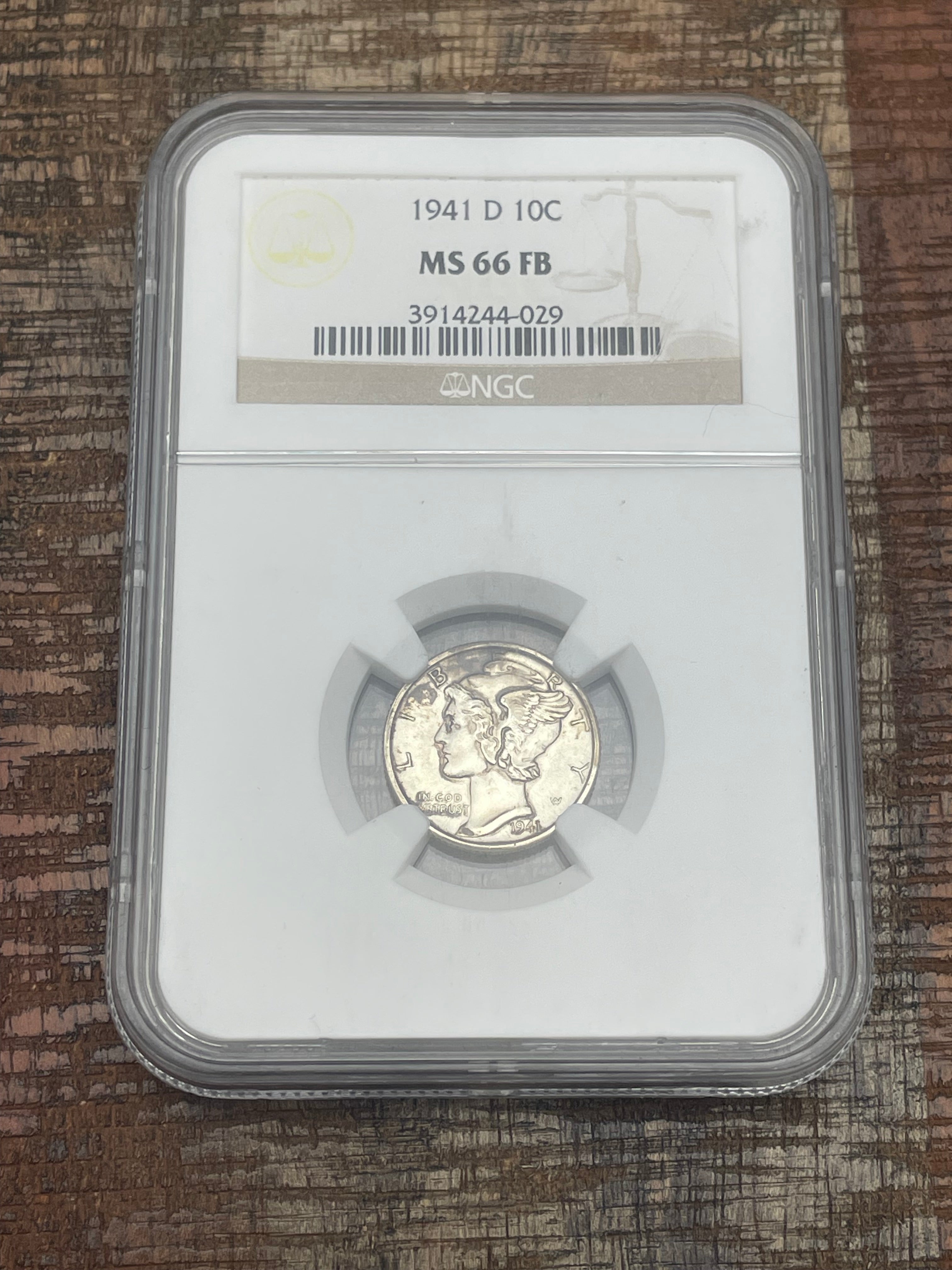 1941-D US 10c Mercury Dime NGC MS66 FB