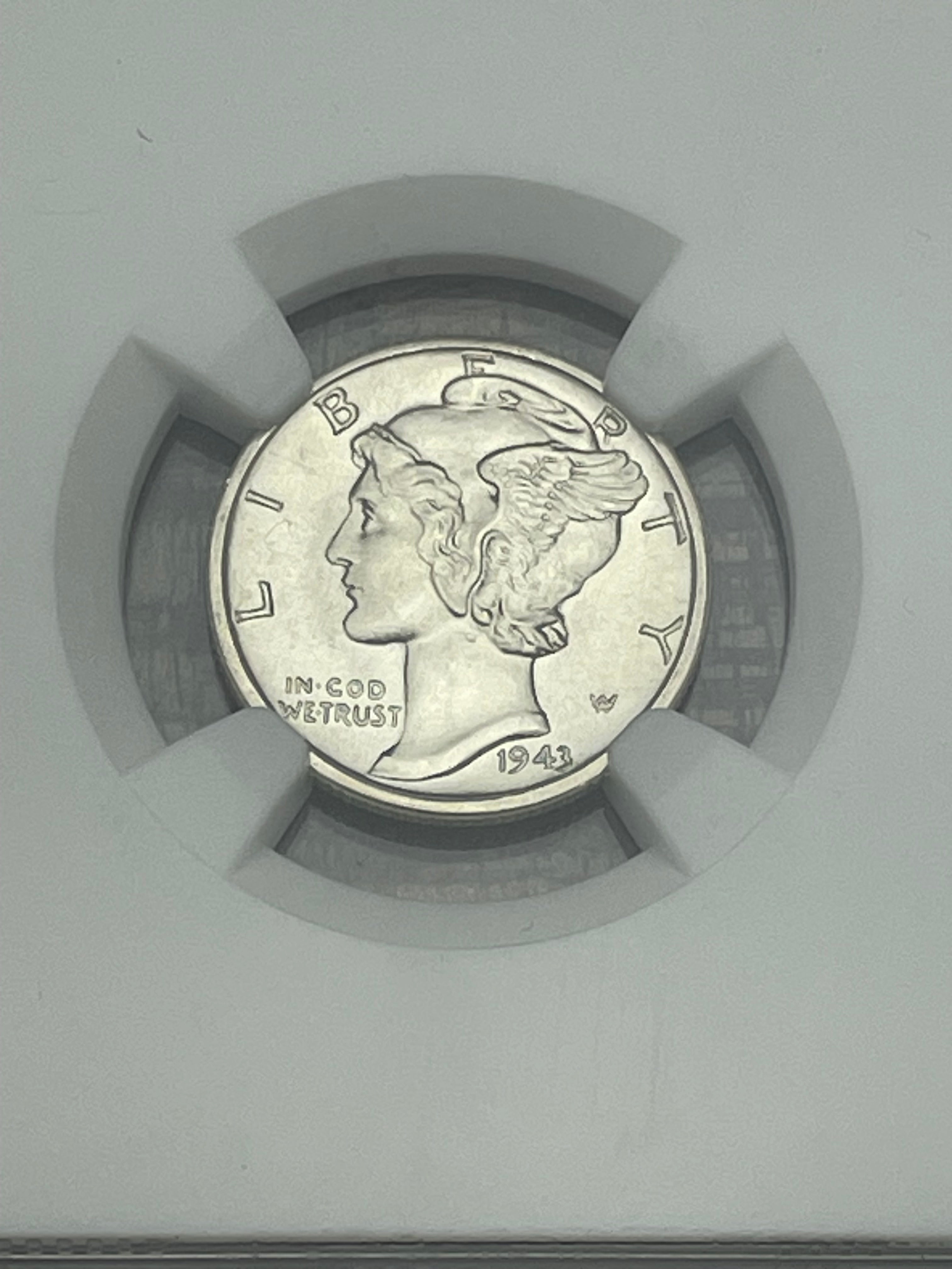 1943-D US 10c Mercury Dime NGC MS66 FB