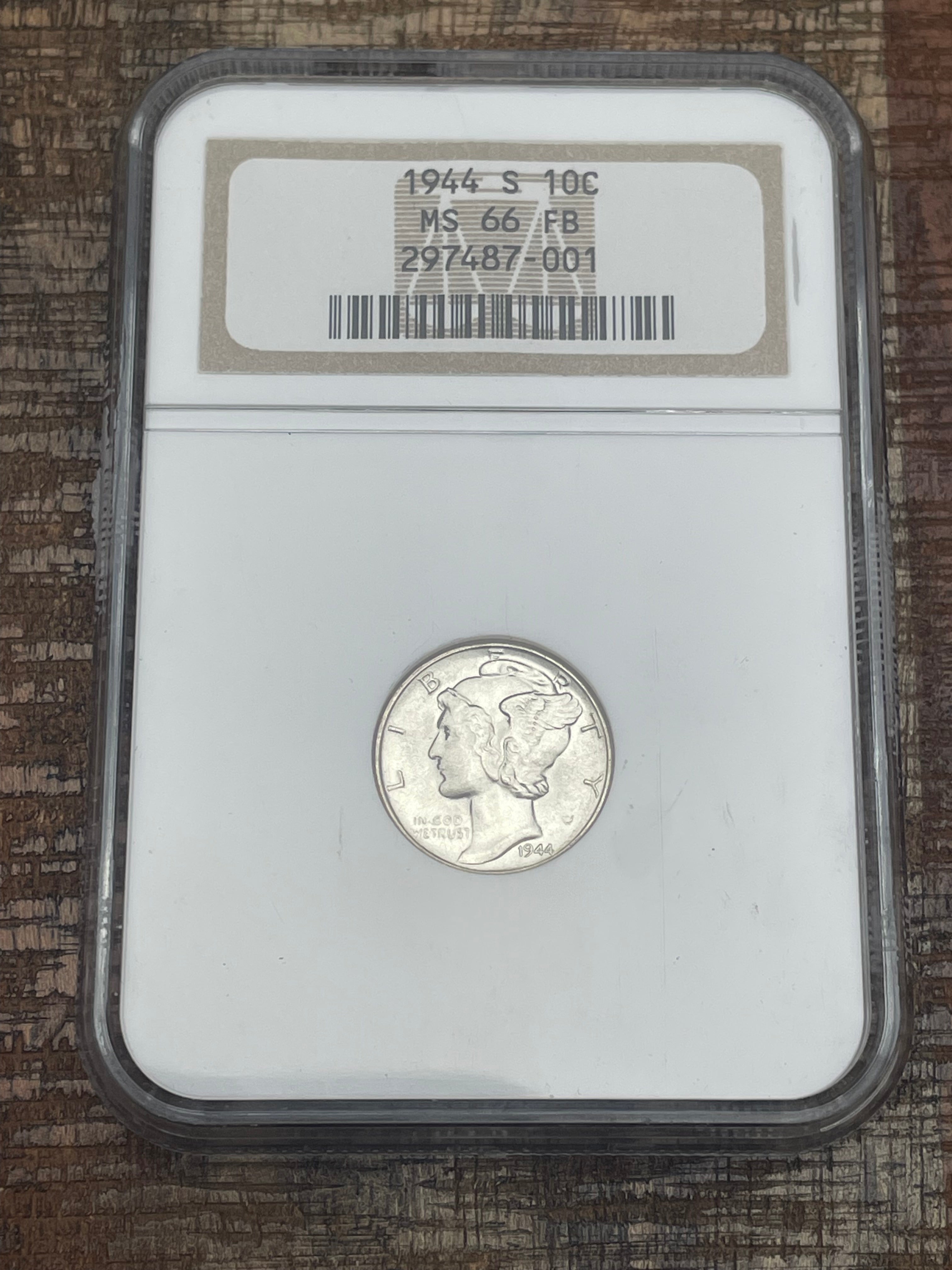 1944-S US 10c Mercury Dime NGC MS66 FB
