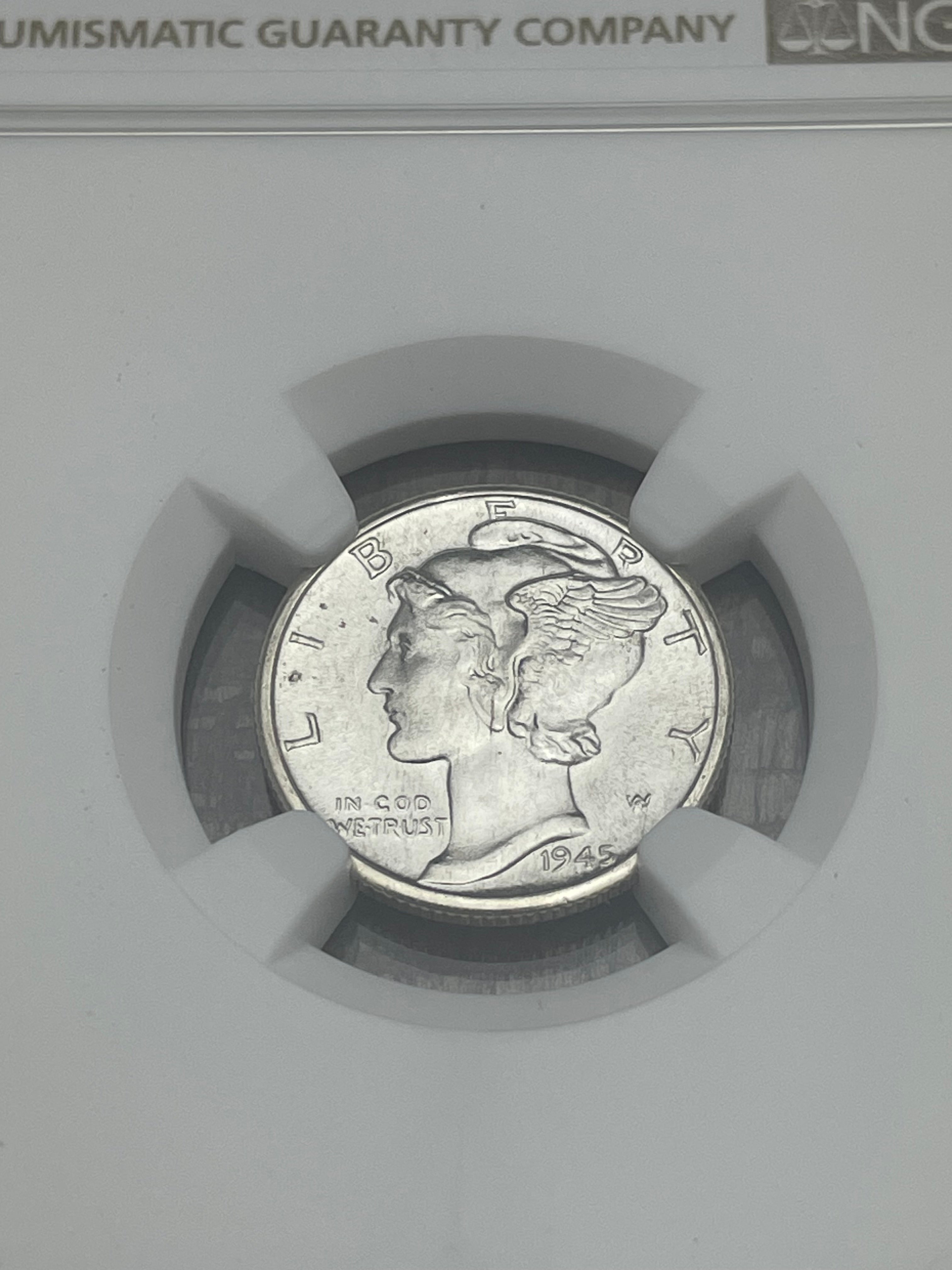 1945-D US 10c Mercury Dime NGC MS66 FB