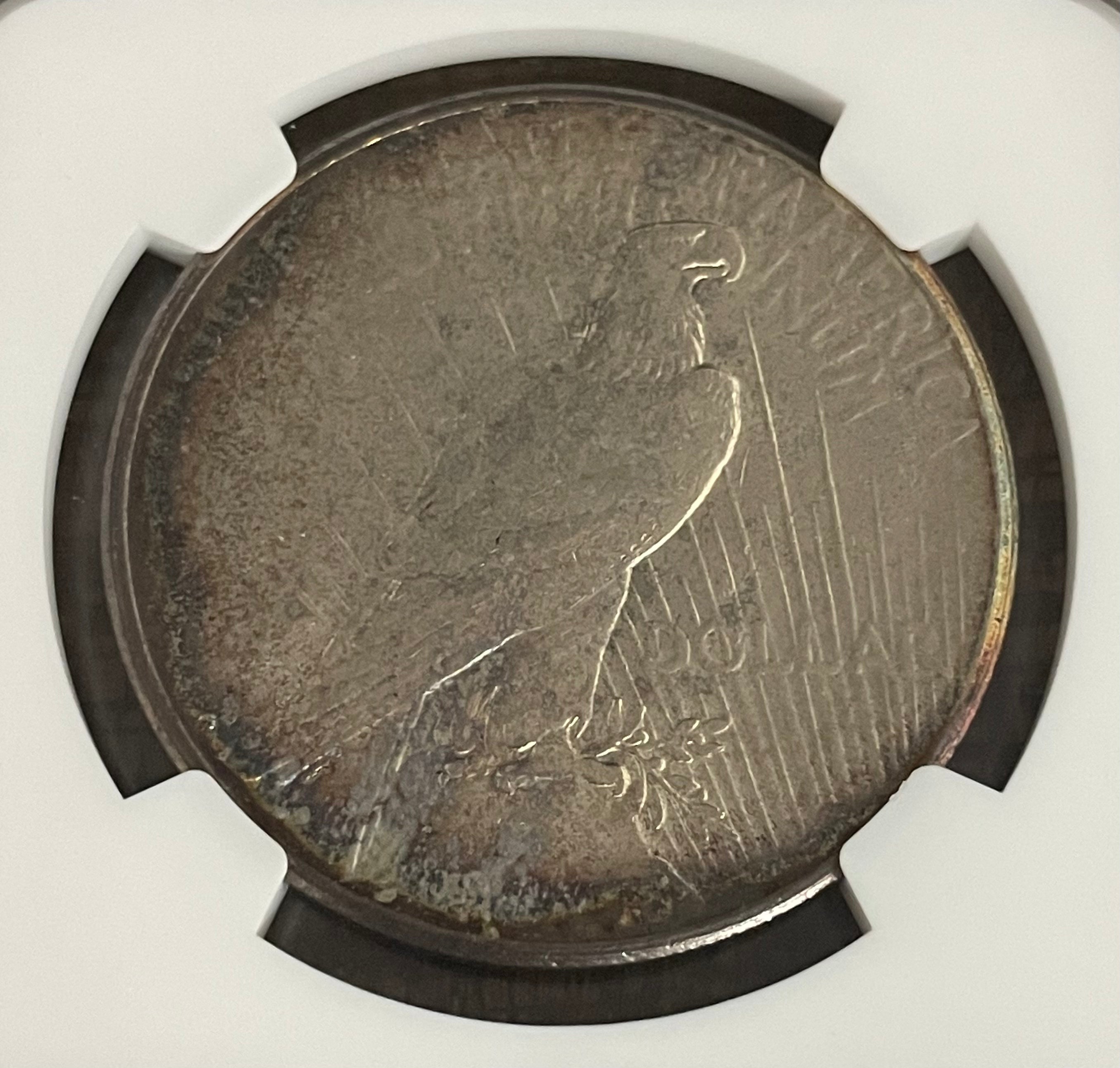 1924-S $1 US Peace Dollar NGC AU Details ~ Artificial Toning ~ Beautiful Toning