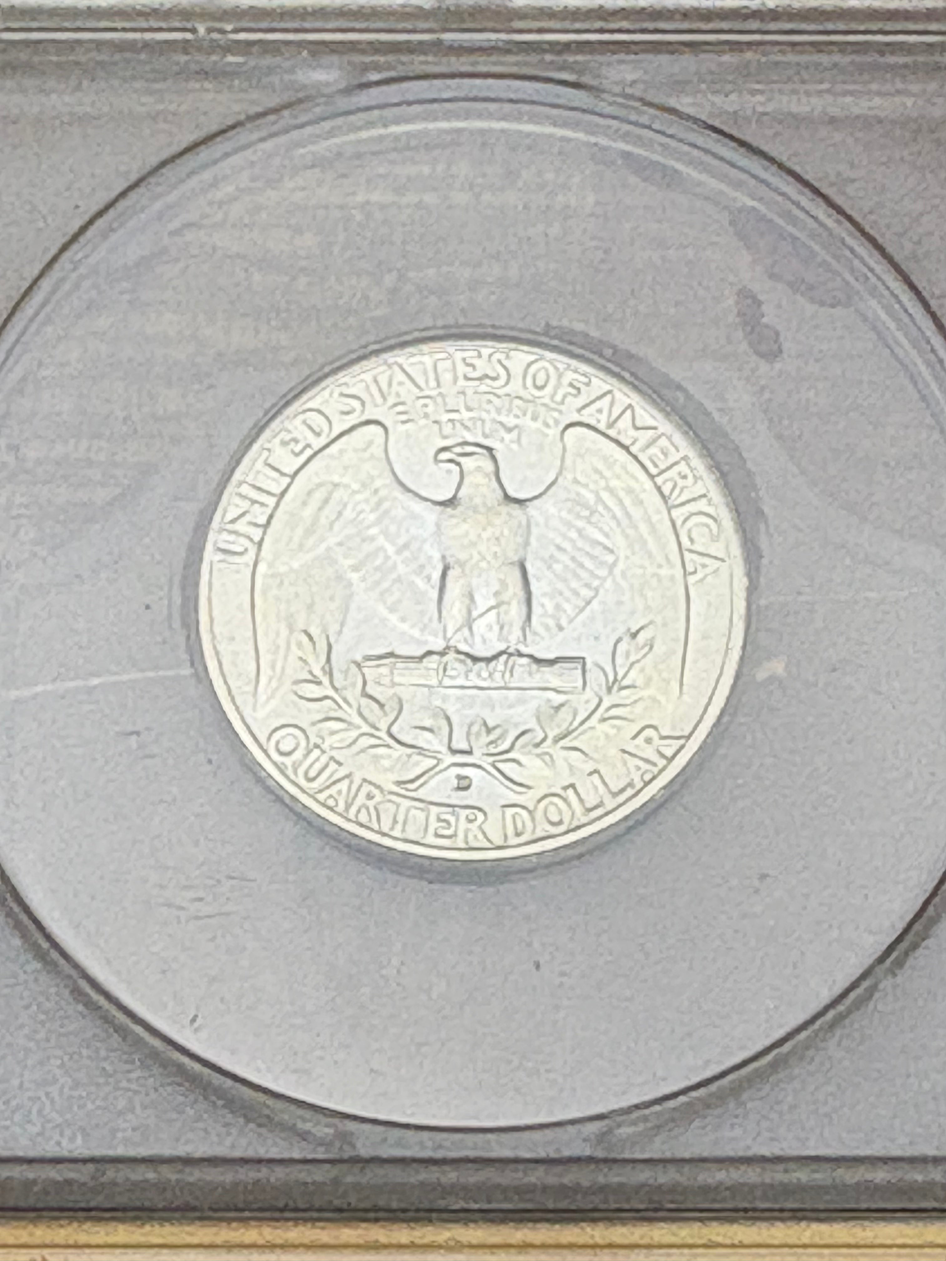 1936-D 25C US Washington Quarter ~ ANACS MS62