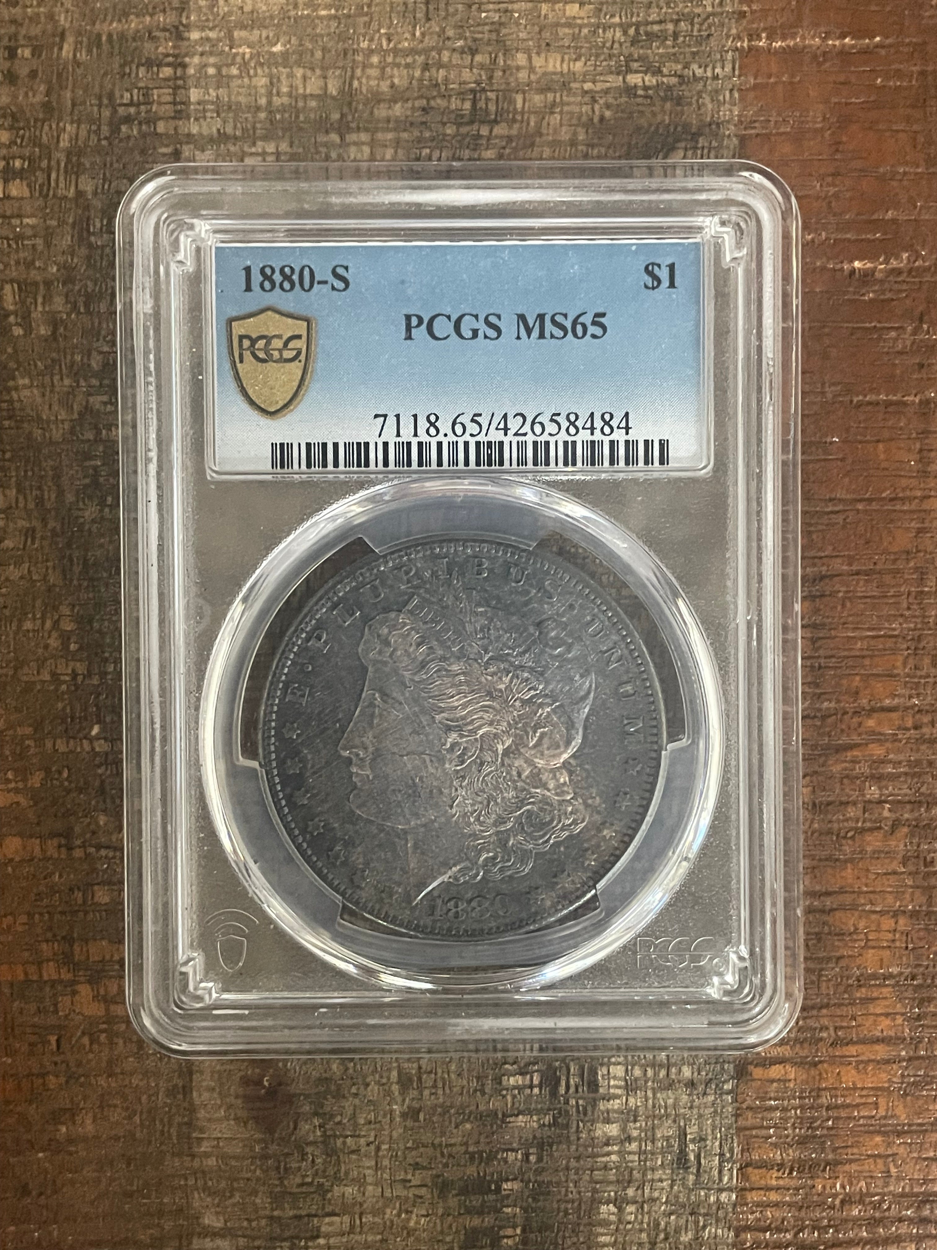 1880-S $1 US Morgan Silver Dollar PCGS MS65