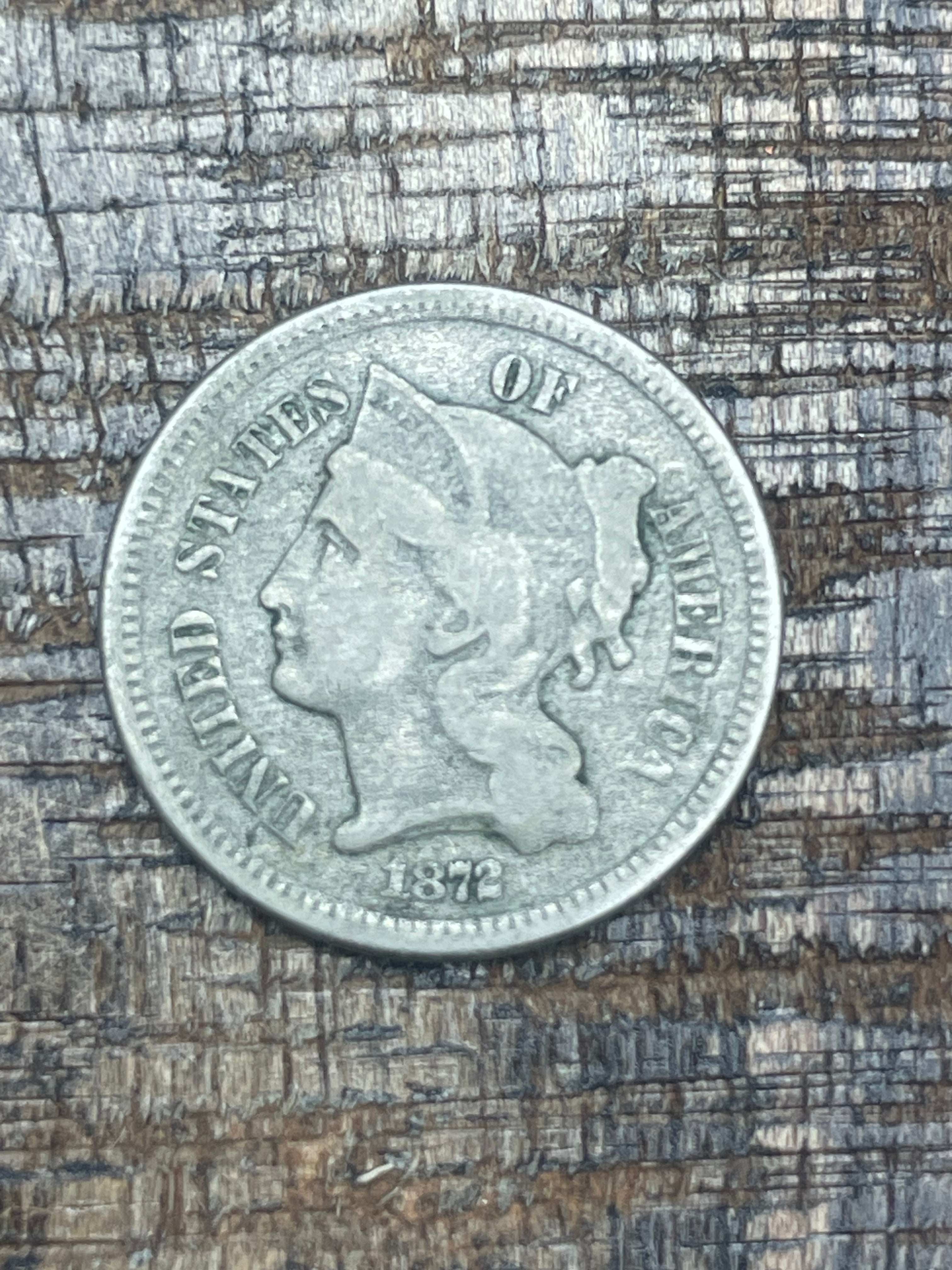 1865 3CN US Three Cent ~ Nickel