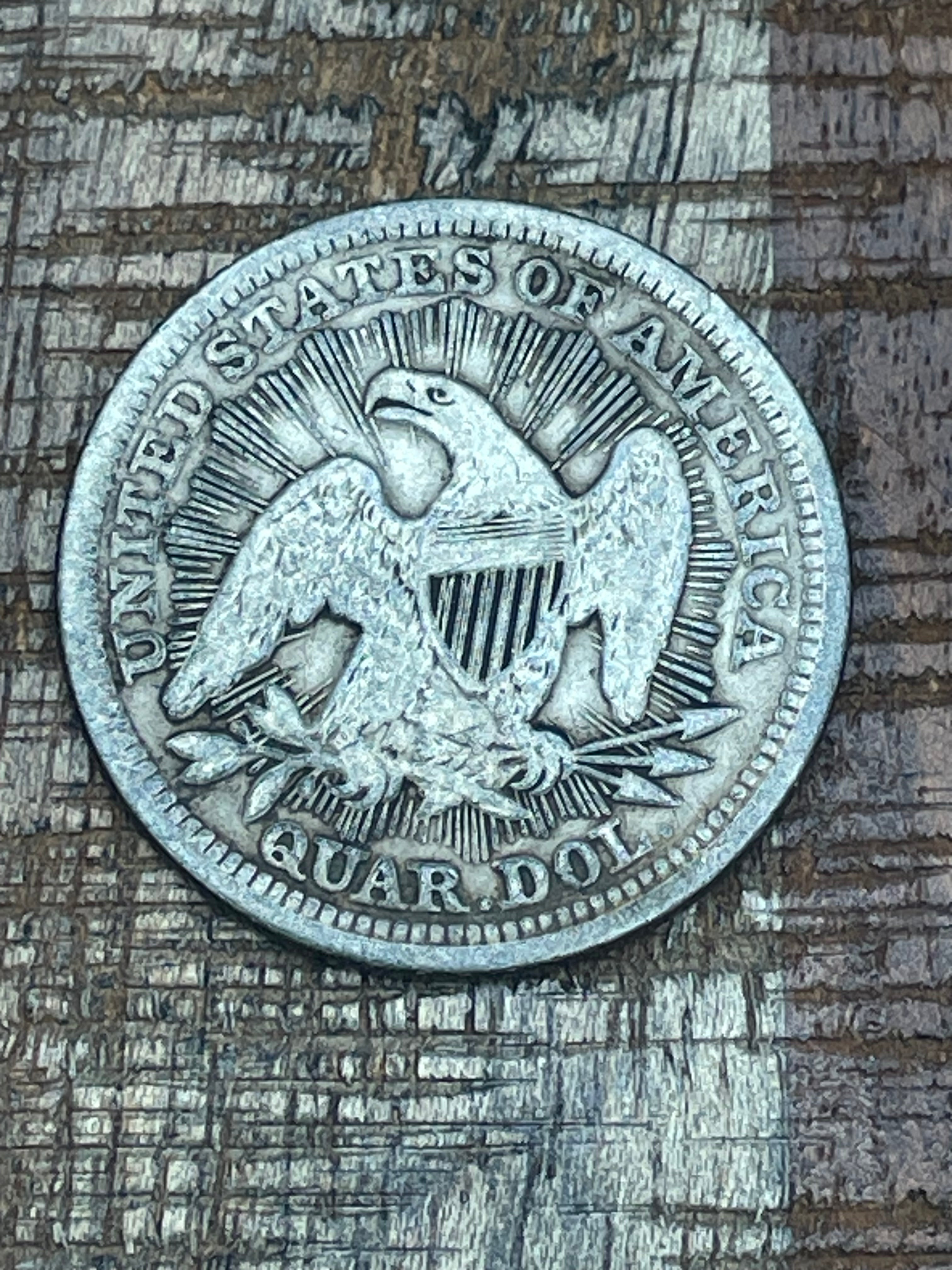 1853 25c US Seated Liberty Quarter