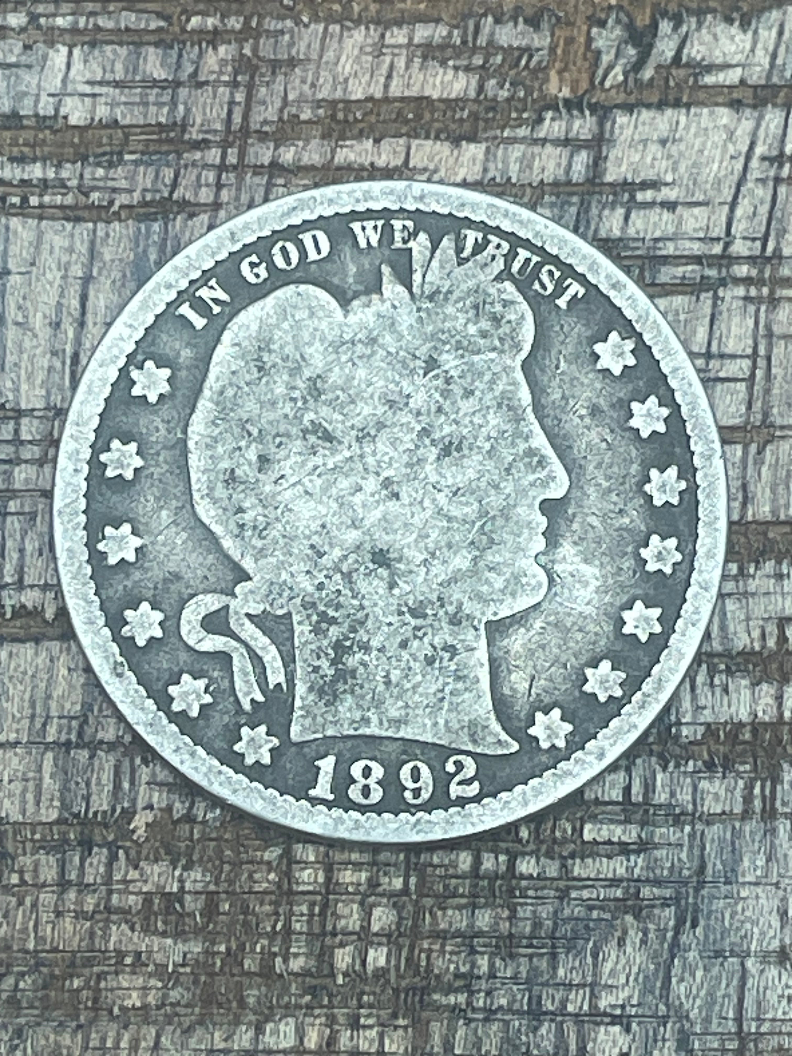 1892 25C US Barber Quarter Dollar