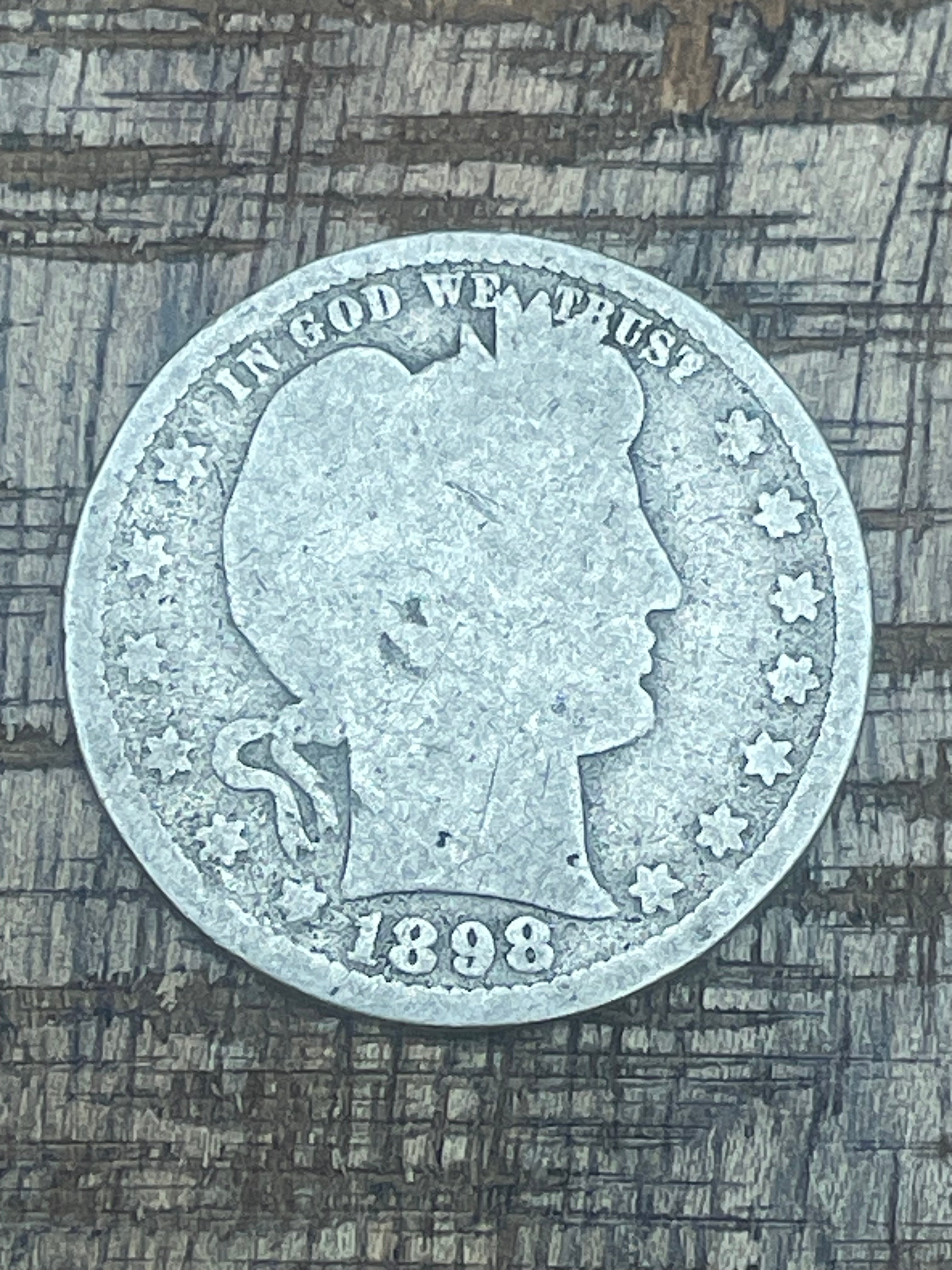 1898 25C US Barber Quarter Dollar