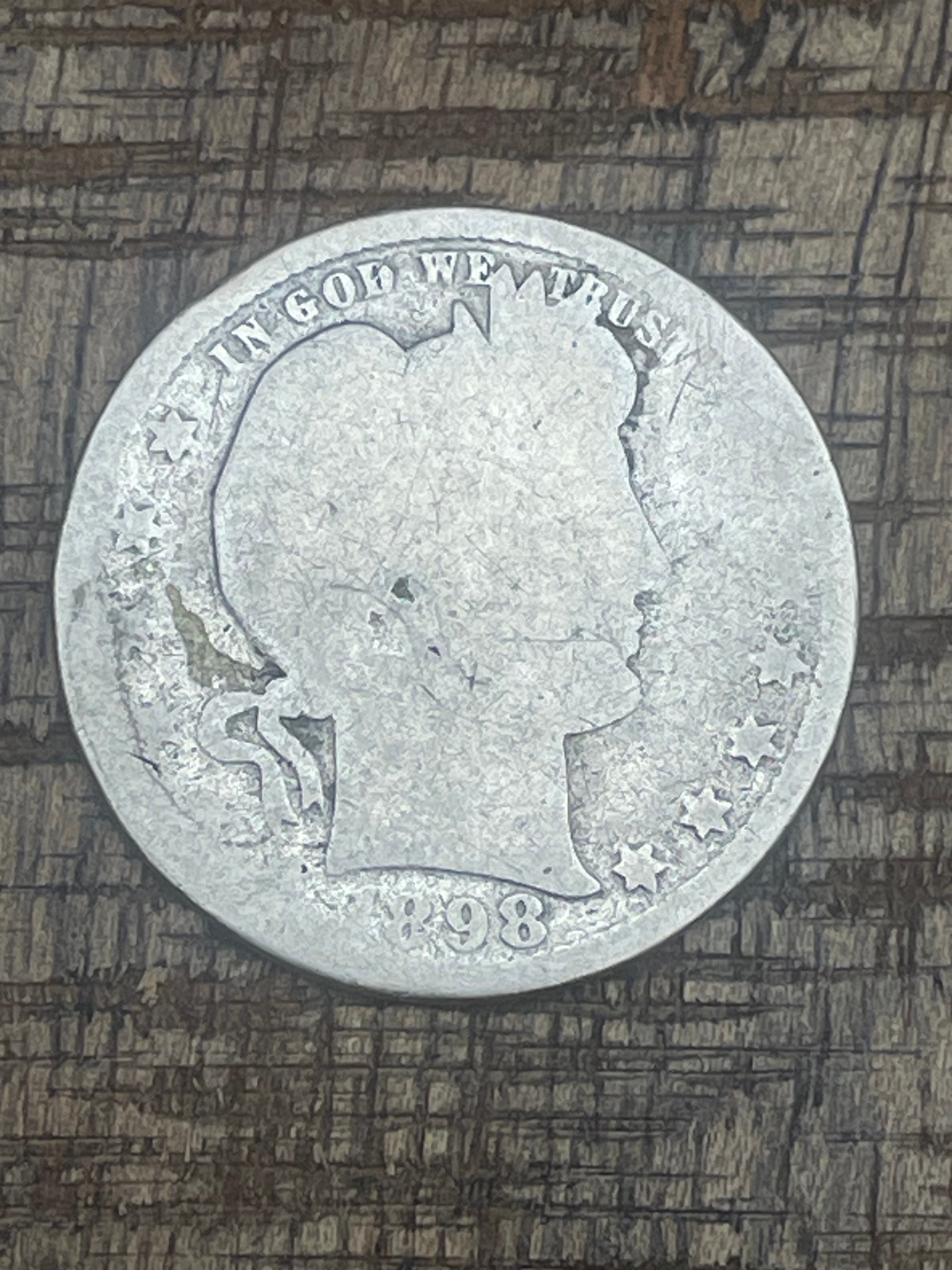1898 25C US Barber Quarter Dollar